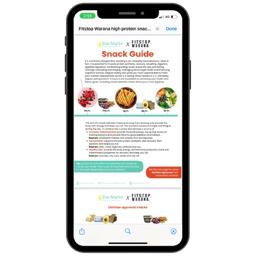 Sunshine Coast dietitian snack guide content development