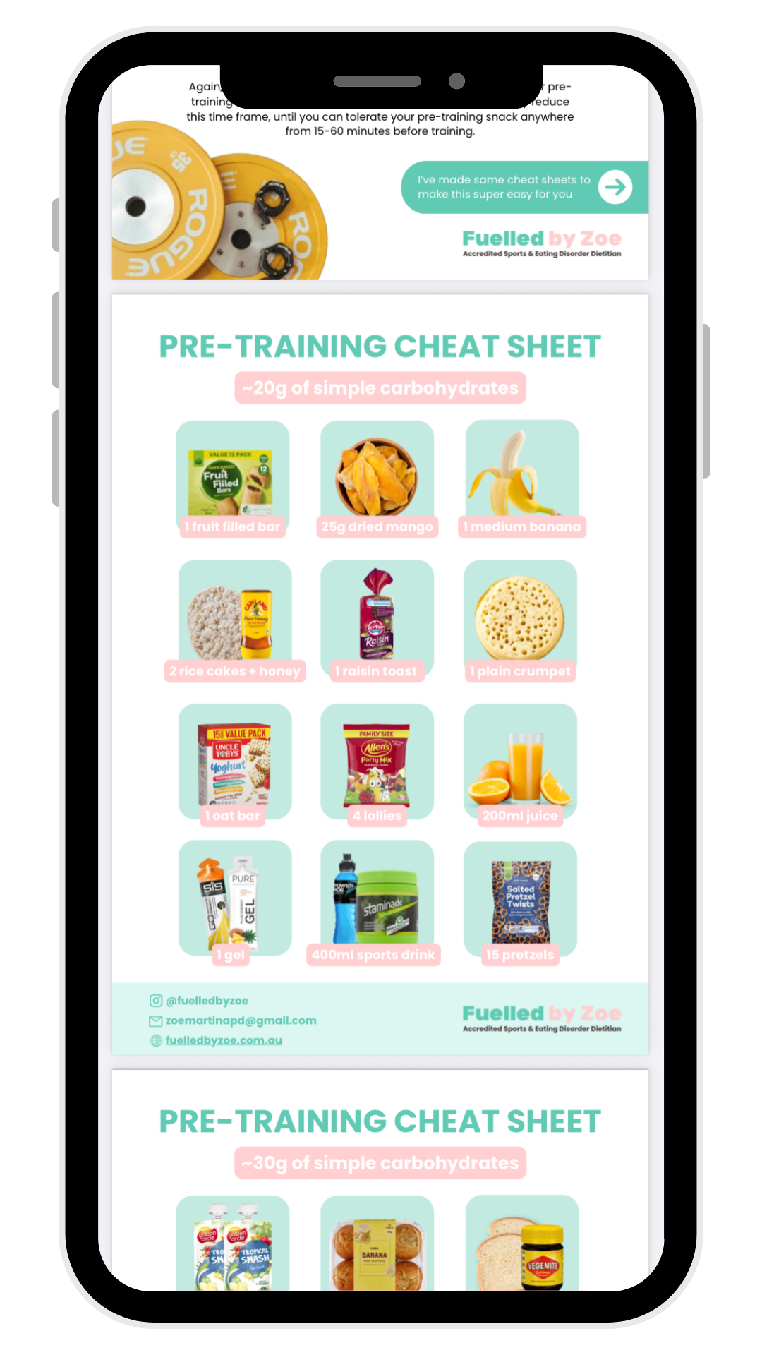 sunshine coast dietitian free pre-training nutrition guide