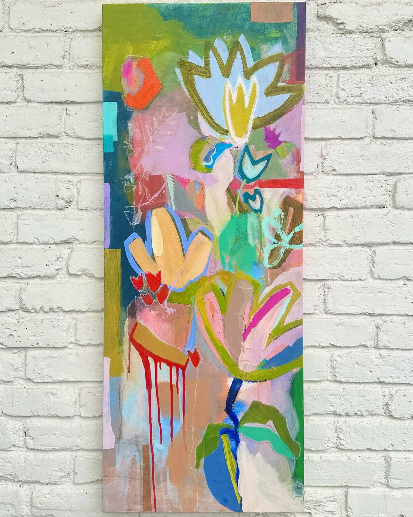 Imaginary Gardens No. 2 ✨ 16&rdquo;x40&rdquo; mixed media on canvas ✨ link in profile to shop. More of the Imaginary Gardens Series coming soon! 🌸