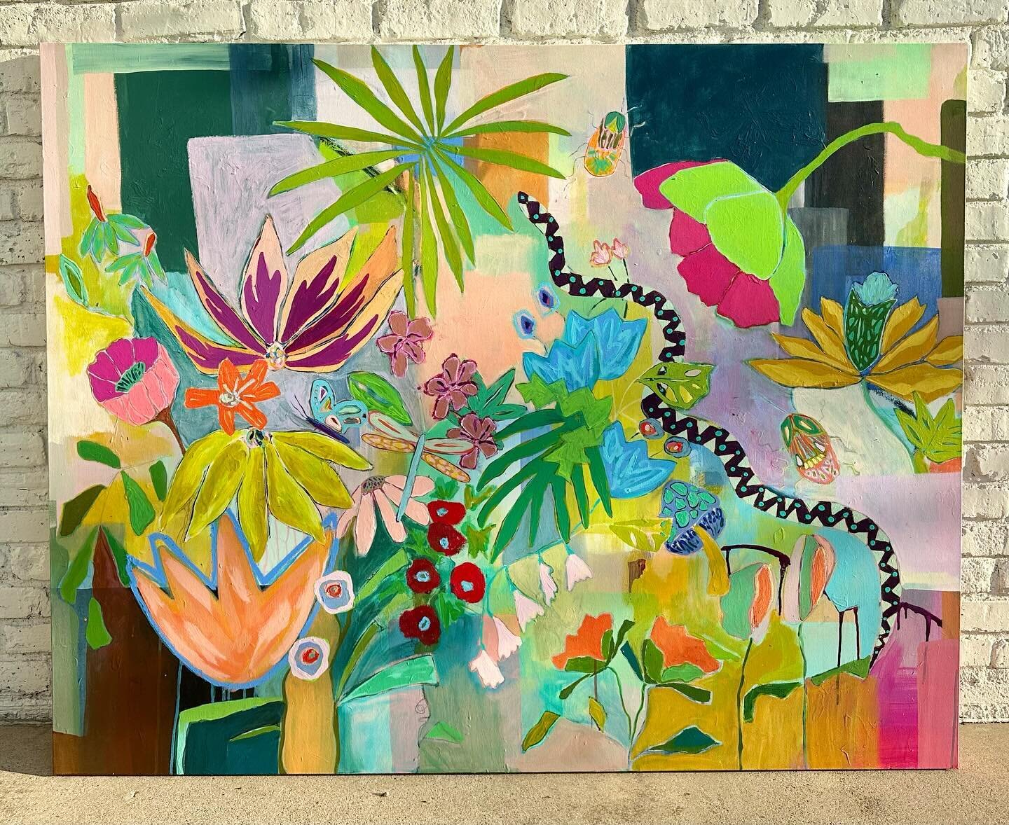 🌱Imaginary Gardens No. 6🌱 4&rsquo;x5&rsquo; . Mixed media on gallery-wrapped canvas . link in profile
