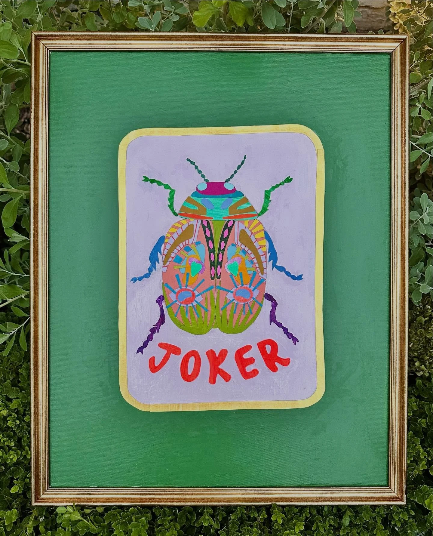 🪲Scarab of Fortune🪲 16&rdquo; x 20&rdquo; &bull; framed collage on panel &bull; link in profile
