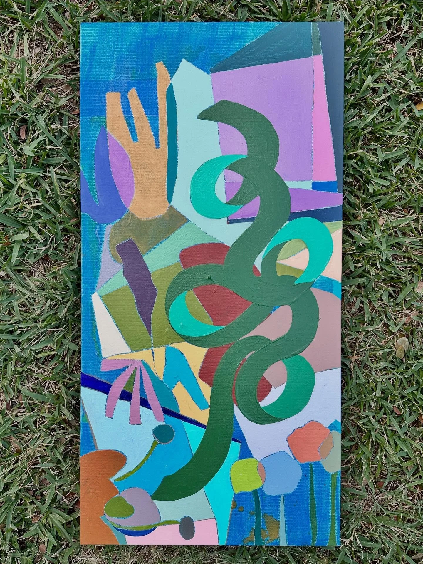 ✨Little Earfuls✨ 15&rdquo; x 30&rdquo; &bull; mixed media collage on canvas &bull; link in profile 
.
.
.
.
.
.
.
.
.
#collectcait