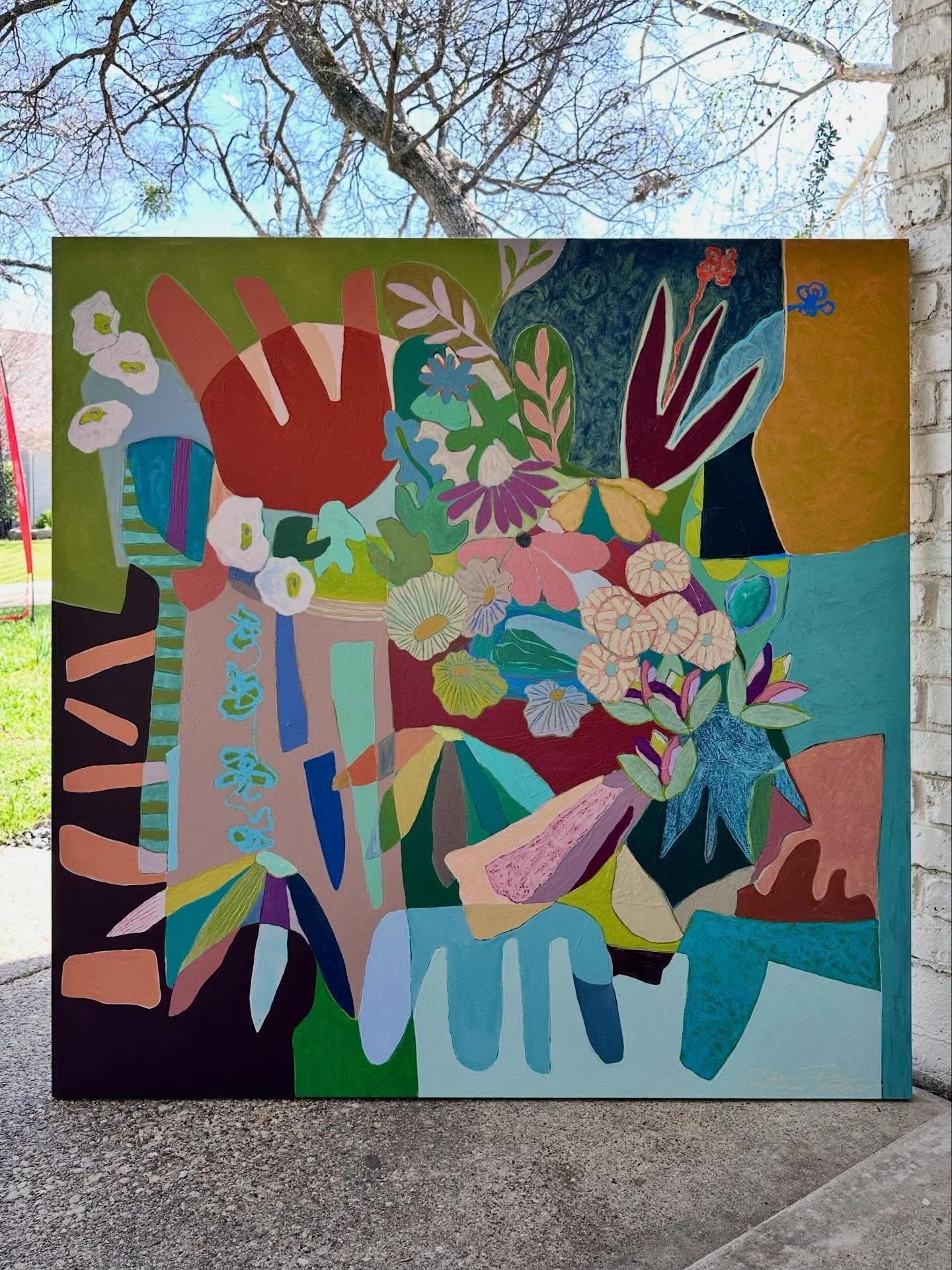 ✨Tending✨ 48&rdquo; x 48&rdquo; &bull; mixed media on canvas &bull; link in profile