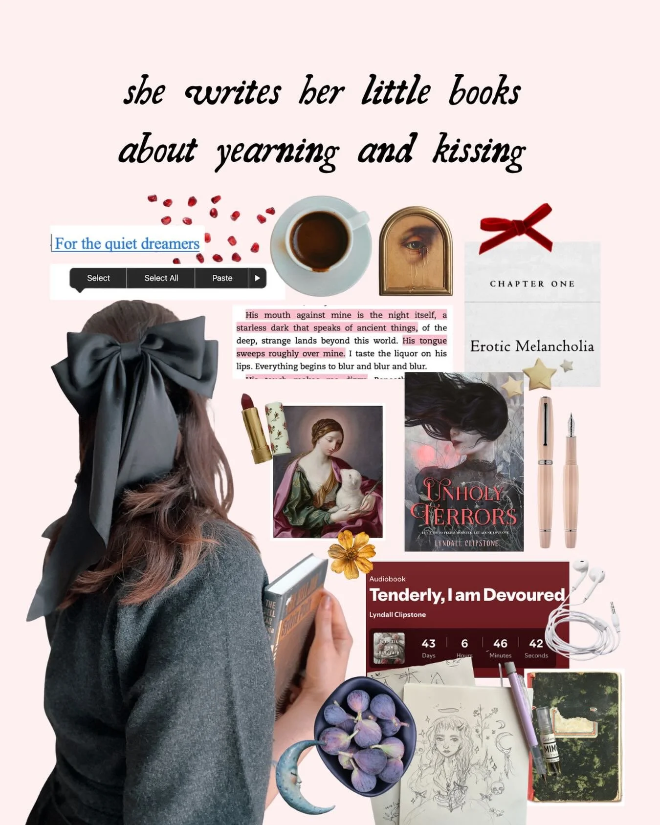 POV: you&rsquo;re a professional daydreamer (aka romantasy author)

There&rsquo;s also a few tiny hints about a secret I&rsquo;m keeping hidden in here 🤫😌✨