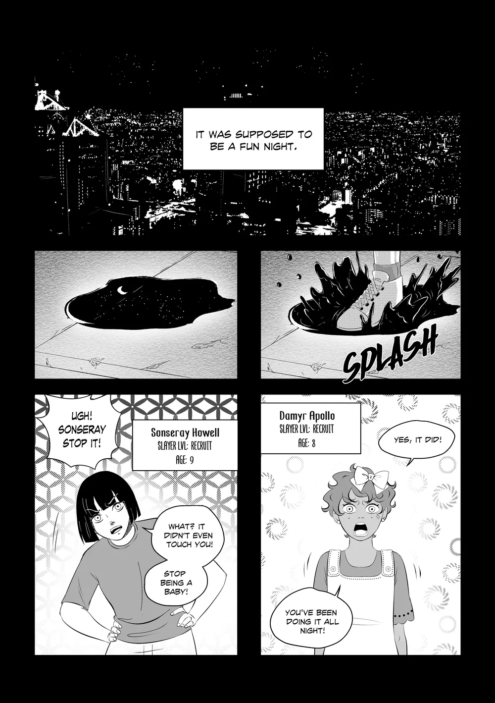 Three-page comic sample, page 1