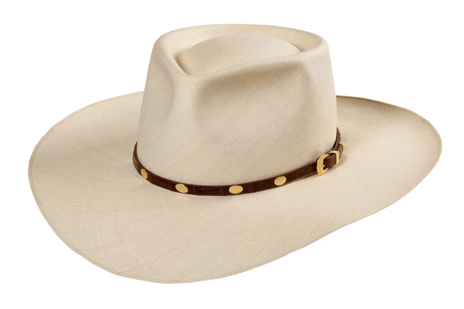 Hat Attack Tan Fringed Panama Hat with Cream Band Paloma – NINAKURU main image 2