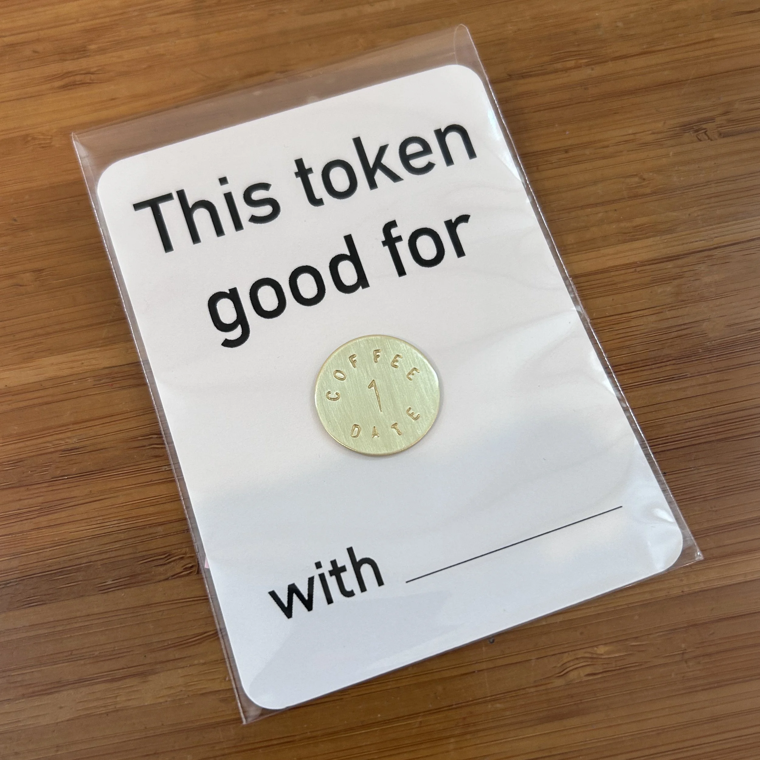 Engraved Brass // Coffee Date Token for Mabel Coffee Shop