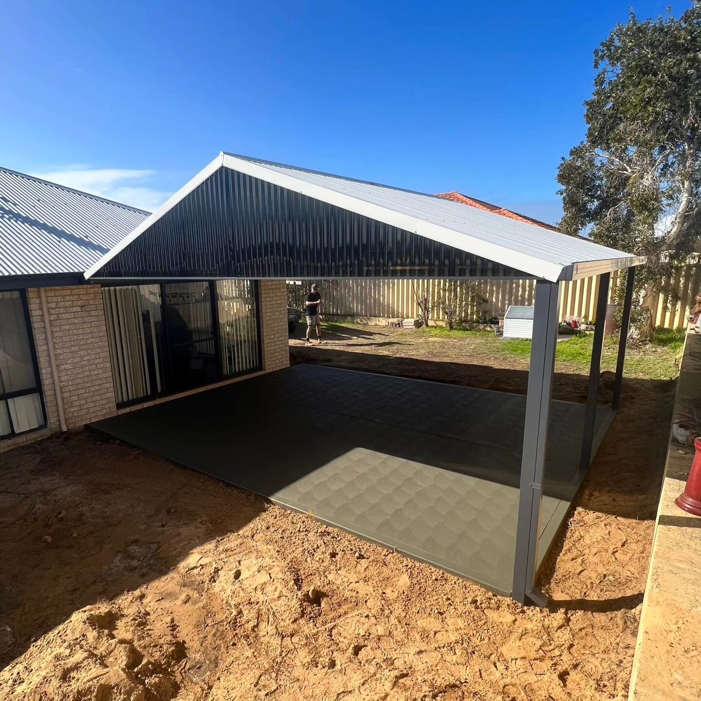 Recent concrete and patio installation completed for @outdoorworld_bunbury