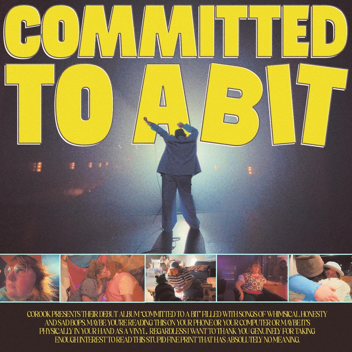 @hicorook ‘s debut album, committed to a bit, is here!! Corinne’s writing is so incredibly profound and meaningful, and I’m so glad i get to be a part of their journey of releasing these impactful and important songs into the world