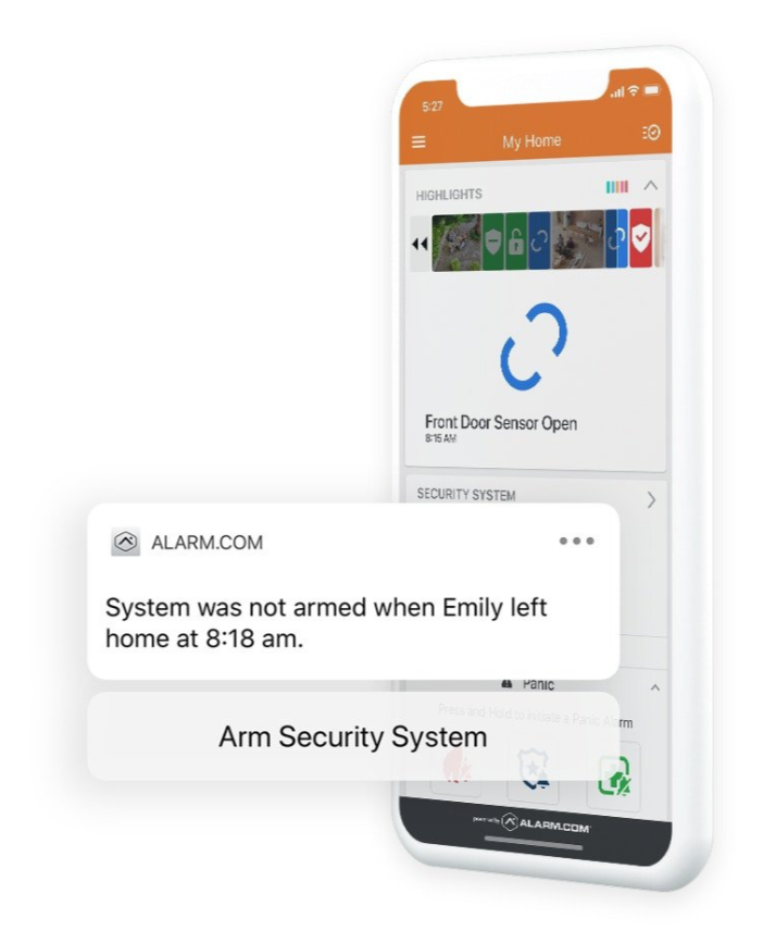 iPhone running the ADC app - showing realtime alarm alerts.