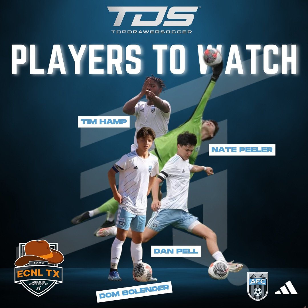 Congrats to 2008 AFC ECNL Boys players, Tim, Nate, Dan, and Dom on being identified by Top Drawer Soccer as U16 Players to Watch at the ECNL Texas event this week. #Elevate #WeAreAFC #WeAreTheEastBay