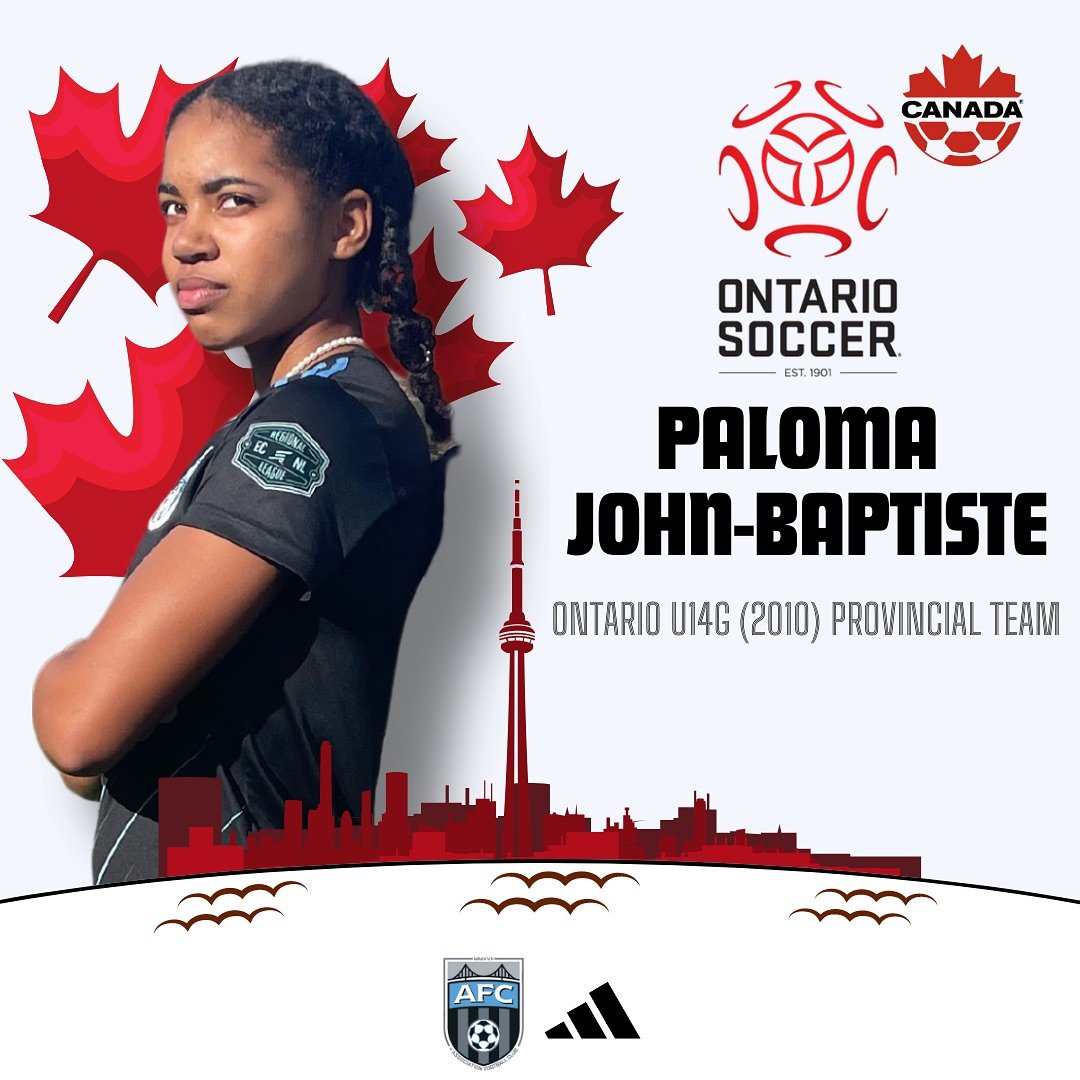 O Canada! 🇨🇦 SHE CAN&rsquo;T BE STOPPED! 💪💪Huge congratulations to AFC&rsquo;s Paloma John-Baptiste on being selected to the Ontario 2010G Provincial team! One step closer to the National team! #Elevate #WeAreAFC #WeAreTheEastBay