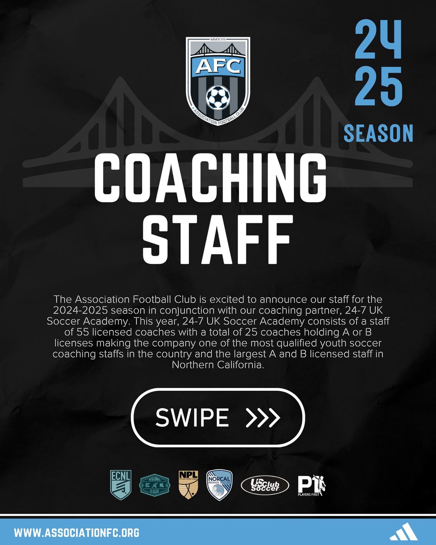 🚨🚨 2024-25 coaching assignments are out now! 🚨🚨 Excited to have an ELITE staff guiding and mentoring our players! #Elevate #WeAreAFC #WeAreTheEastBay