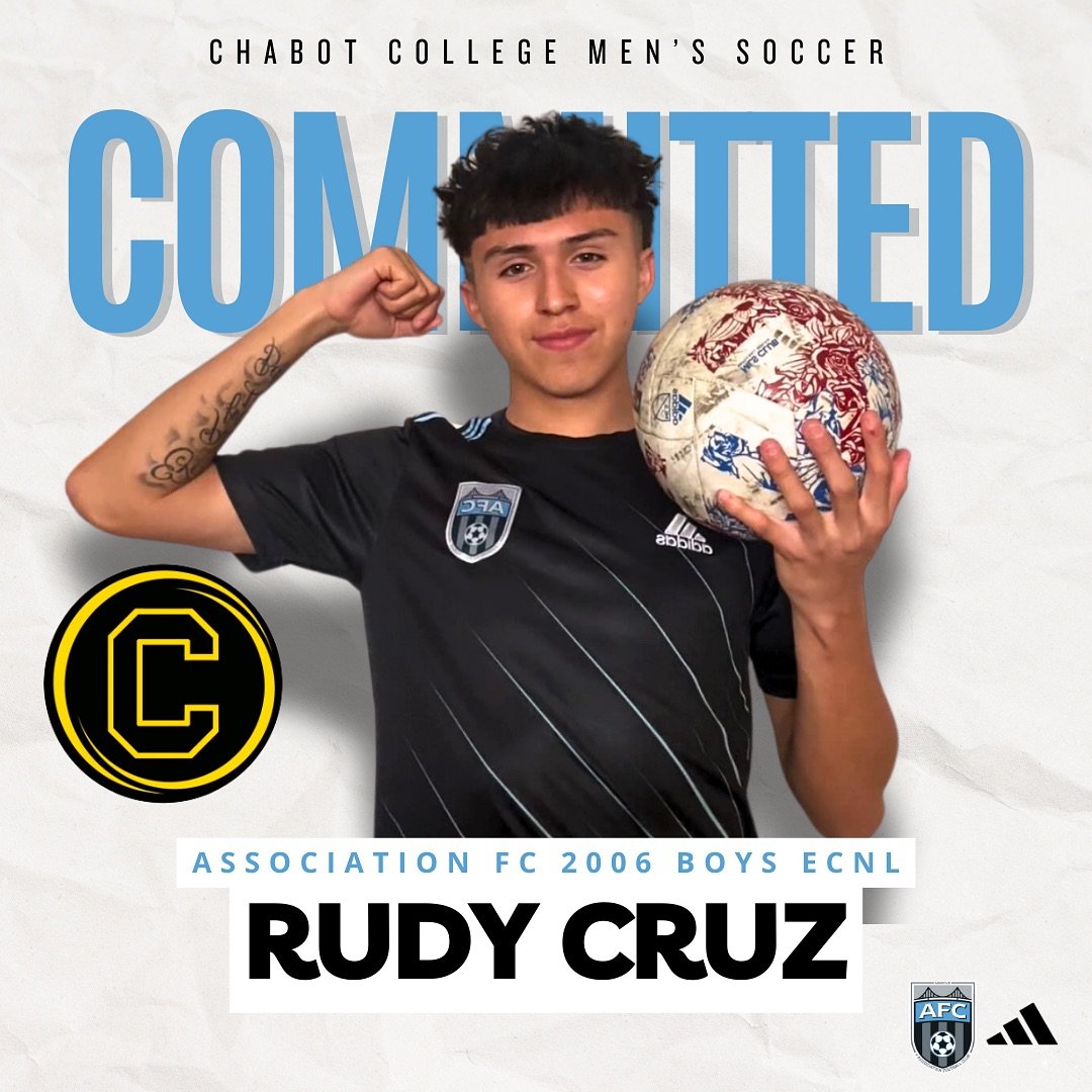 Huge congratulations to Rudy Cruz from our 2006 ECNL team who has committed to play at Chabot College next season!!! We&rsquo;re incredibly proud of Rudy and all the work this young baller has put in over the years!!!! #Elevate #WeAreAFC #WeAreTheEas