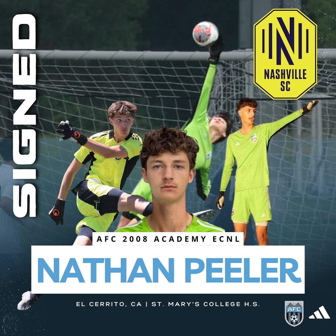 Huge congratulations to this outstanding young man, Nathan Peeler, on signing to play for Nashville SC&rsquo;s academy. We wish you the best of luck next season in Tennessee! Incredibly proud of you! Excited to see you represent AFC! #Elevate #WeAreA