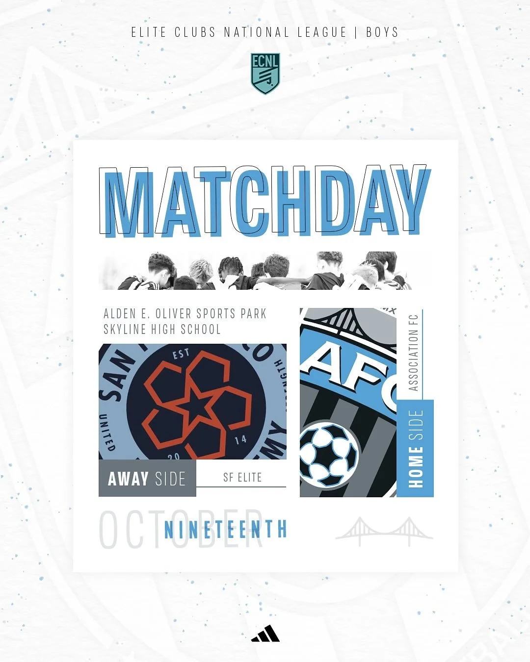 📣 ECNL Boys and ECNL-RL Girls Matches for Oct 18-19.

#AFC #ECNL #ELEVATE