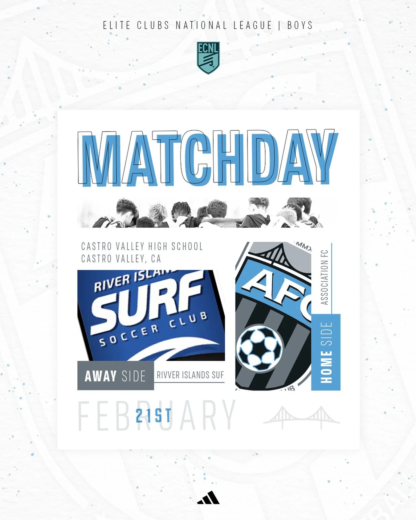 2012 &amp; 2013 ECNL boys are back home this weekend for a clash with River Islands Surf. Come show your support!
#AFC #ELEVATE