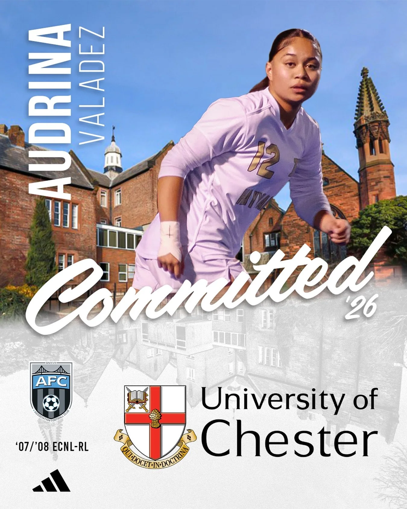 Congratulations to Audrina Valadez on committing to continue her soccer journey at the next level. Post graduation from Hayward High School, Audrina will be heading across the pond to play at the University Chester in Chester, England 🏴󠁧󠁢󠁥󠁮󠁧󠁿.