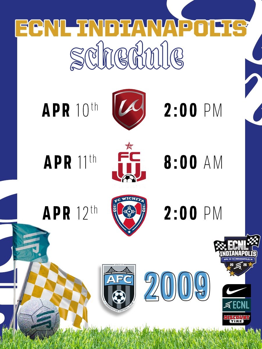 AFC ECNL boys 2009 and 2010 out in Indianapolis for the ECNL Indianapolis showcase. 

124 College Recruiters:
22 D1
10 D2
82 D3
5 NAIA
5 Junior Colleges

#AFC #ELEVATE #ECNL