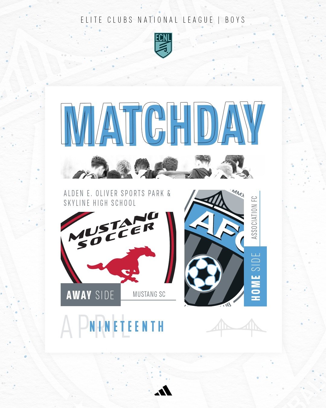 Weekend Matchups for our ECNL and ECNL-RL squads.

Saturday, April 18th:
ENCL-RL Boys @ Placer United (2011, 2012, 2013)
ENCL-RL Girls @ Burlingame SC

Sunday, April 19th:
ECNL Boys vs Mustang SC

#AFC #ELEVATE #matchday