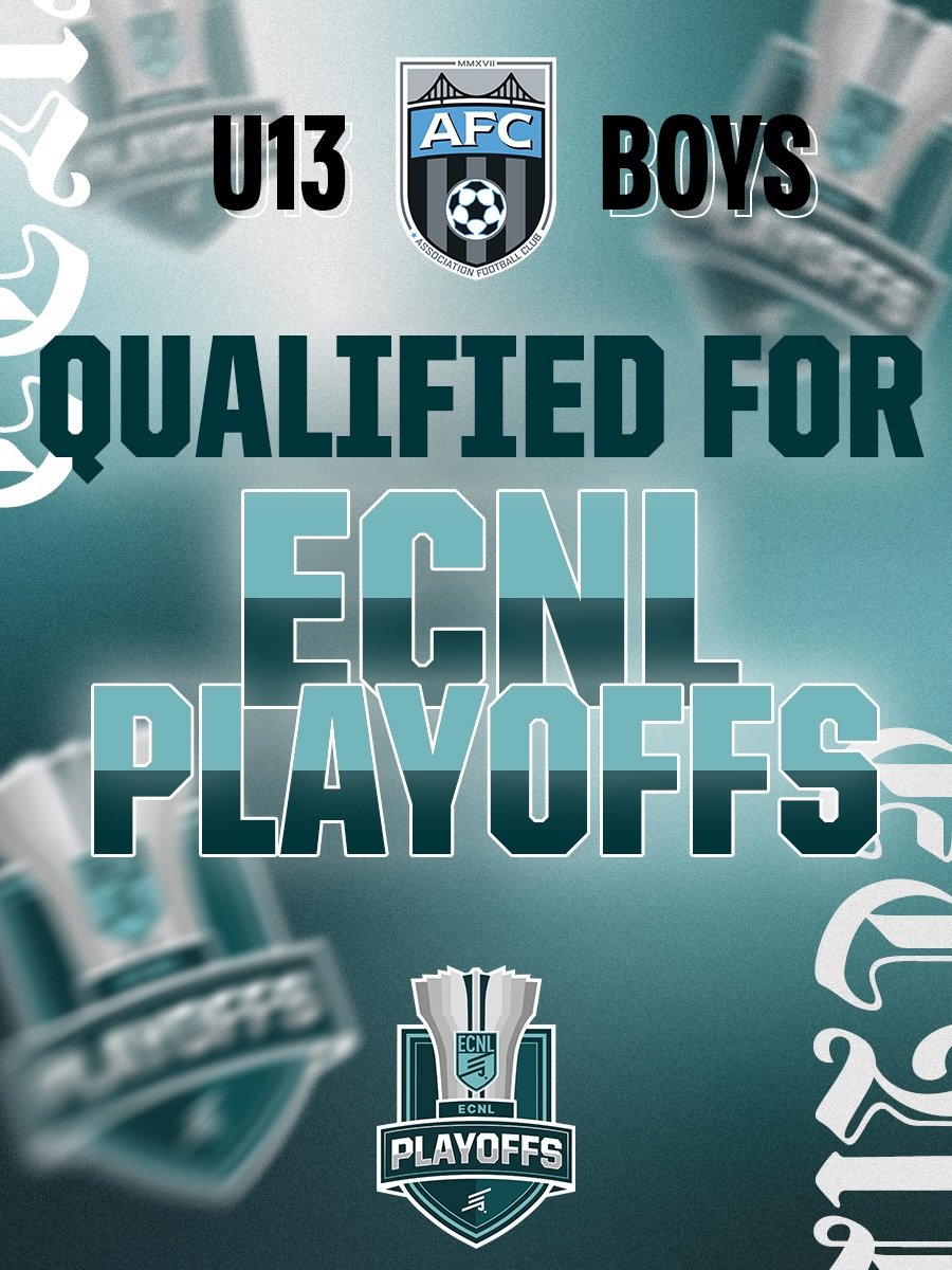 🏆 ECNL PLAYOFF BOUND 🏆

Congratulations to our AFC U13 Boys and coach Brendan McManus on officially qualifying for the 2026 ECNL Playoffs!

After an incredible season filled with hard work, commitment, and team-first mentality, these boys have earn