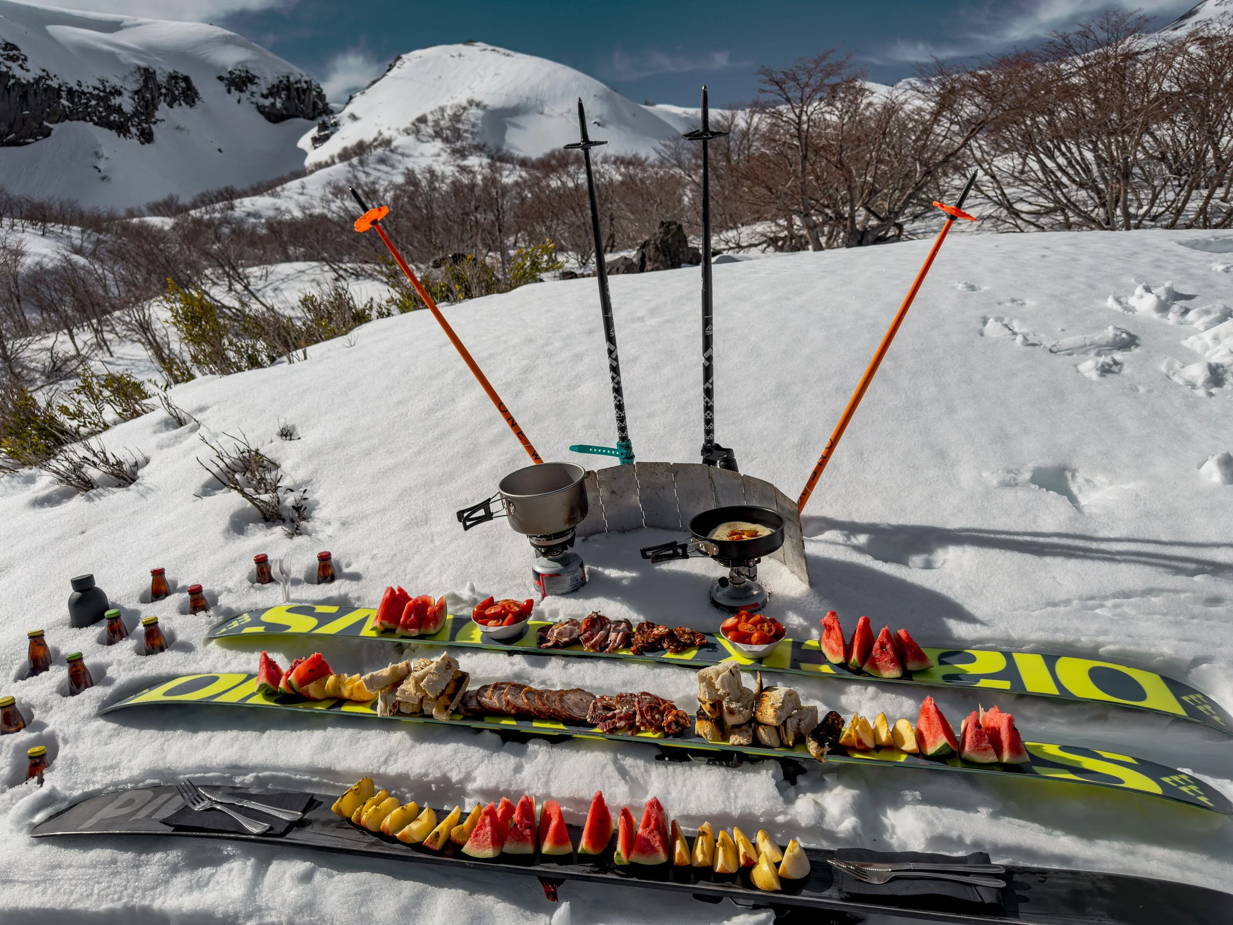 Backcountry skiing in South America