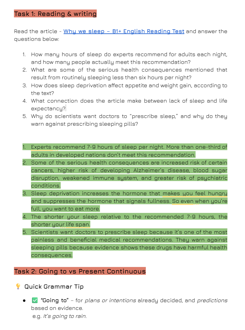 A screenshot of a typed assignment titled 'Travel time but make it sound fancy' with instructions and prompts for fill-in-the-blank phrases, adjective writing, and vocabulary.