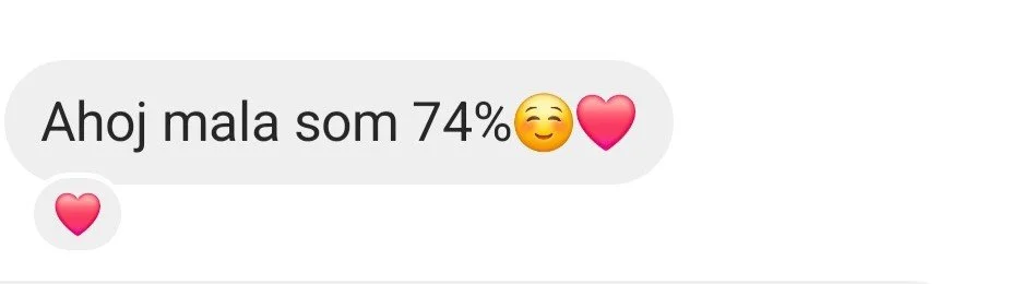 Text message in Swedish indicating feeling unwell, with smile and heart emojis.