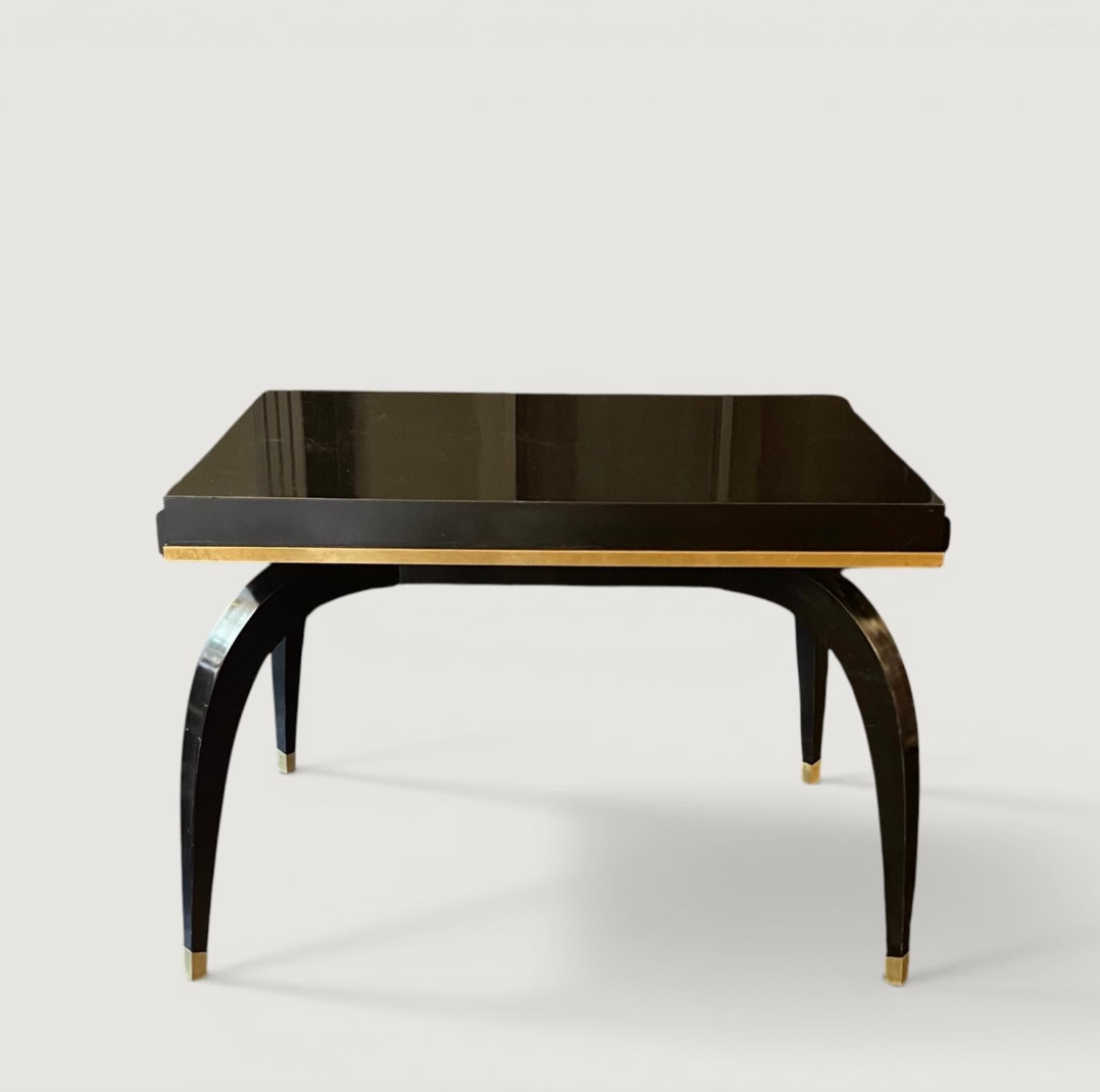 French Art Deco Metamorphic Dining Table with brass detail circa 1940