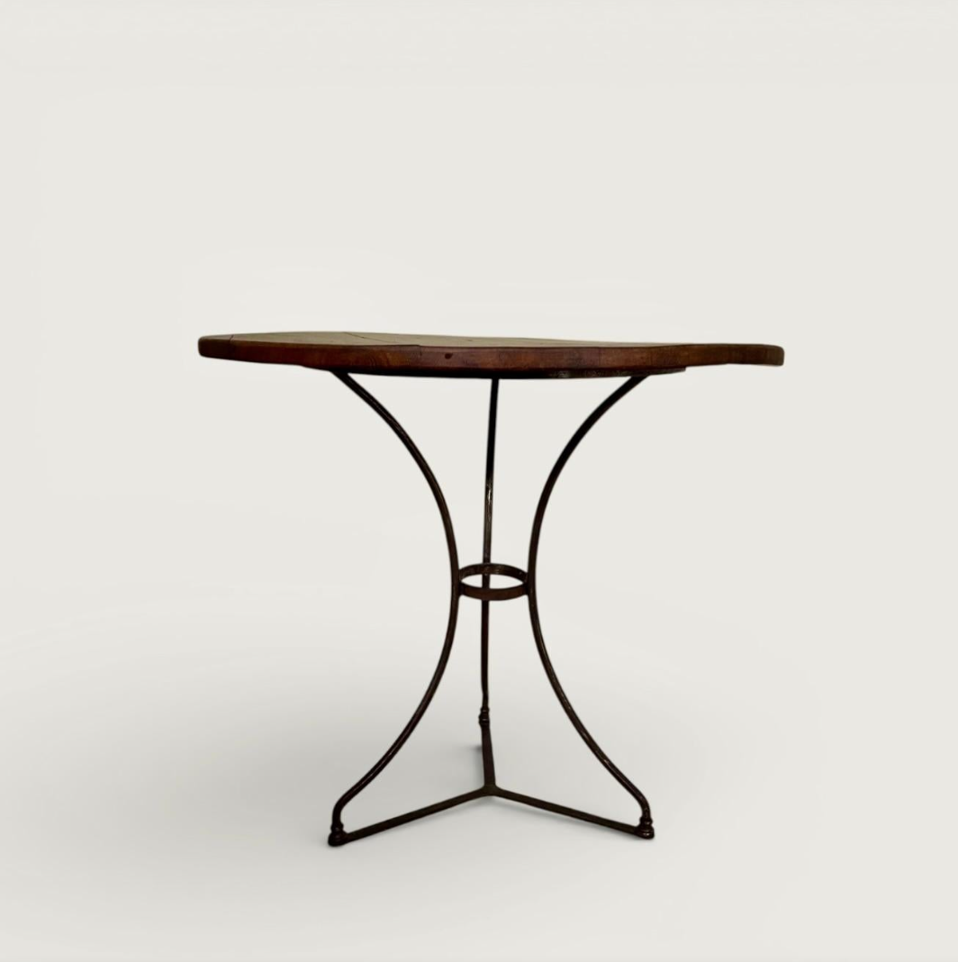 French Bistro Table with Original Wood Top 19th Century
