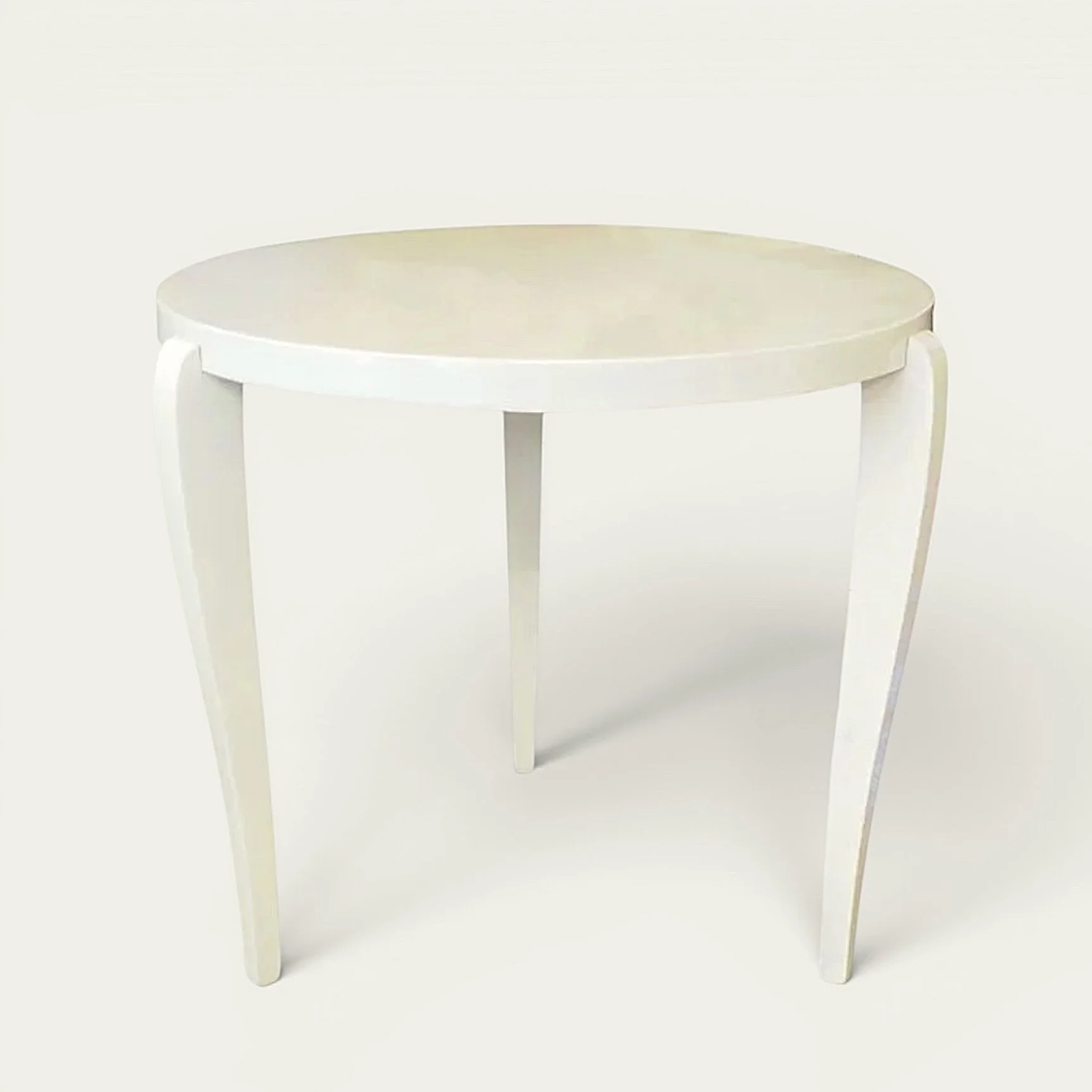 French Ivory Lacquered Side Table circa 1940