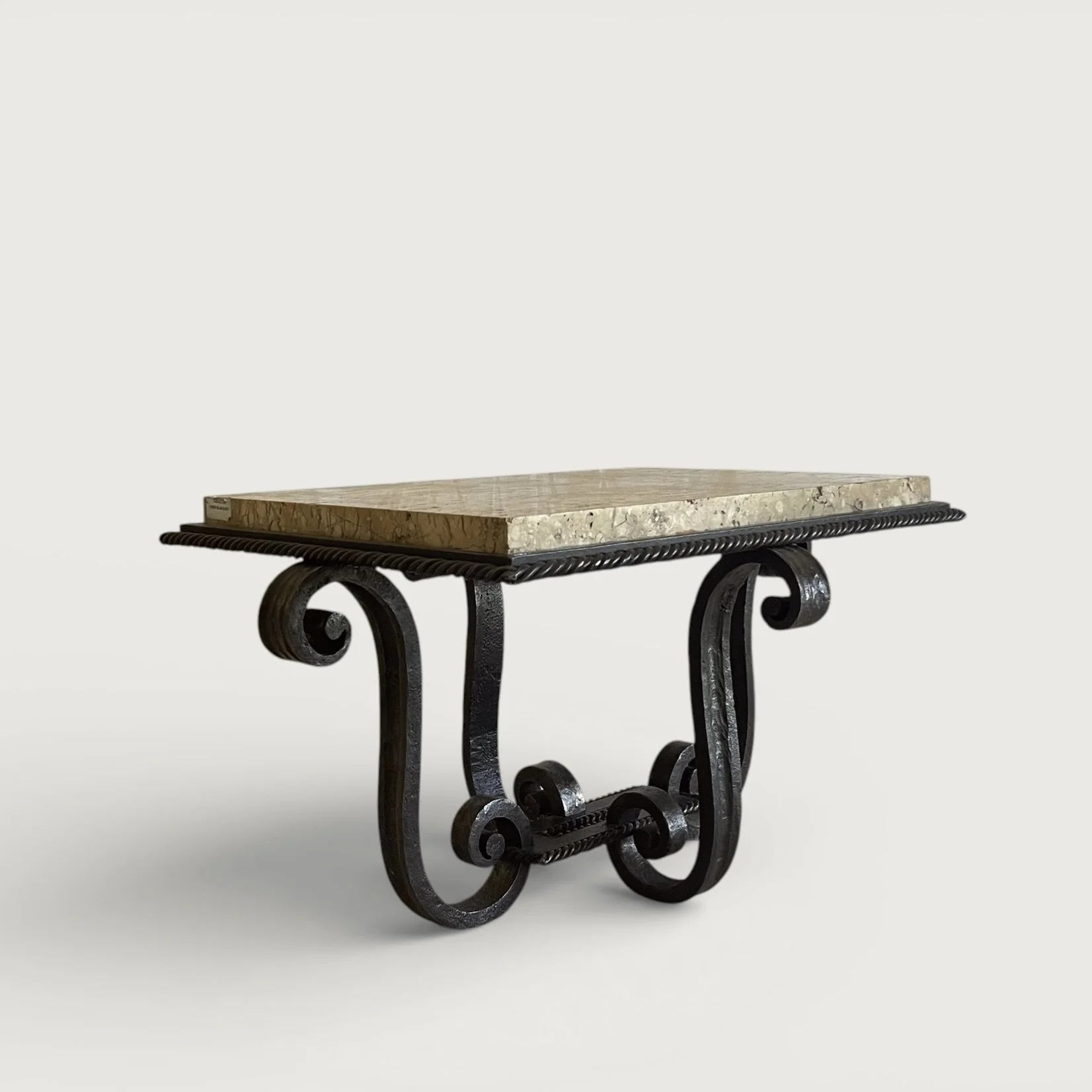 French Art Deco Wrought Iron Side Table attributed to Robert Merceris
