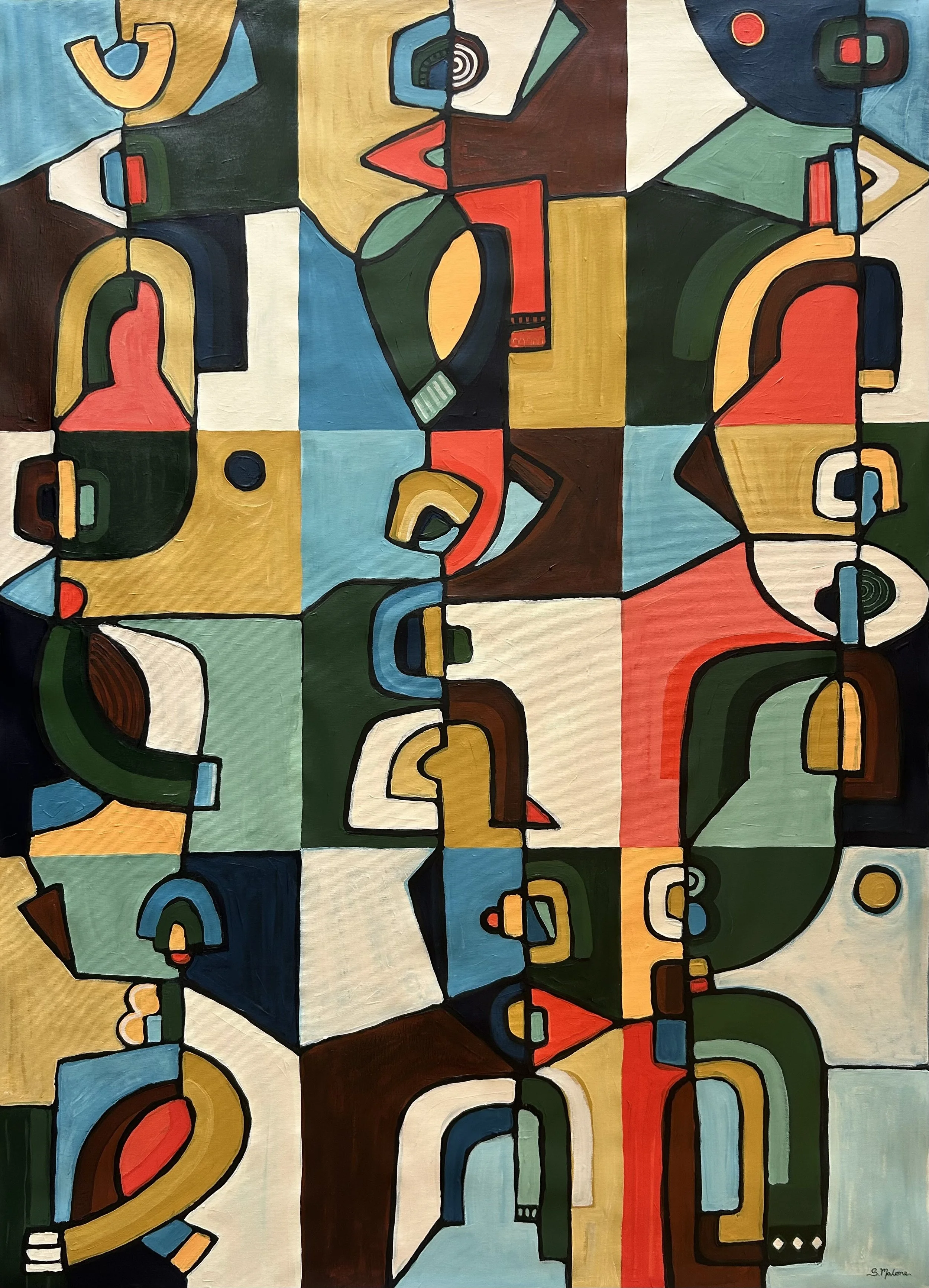 🔴 Dancing to the Beat (130x94cm) Acrylic on canvas