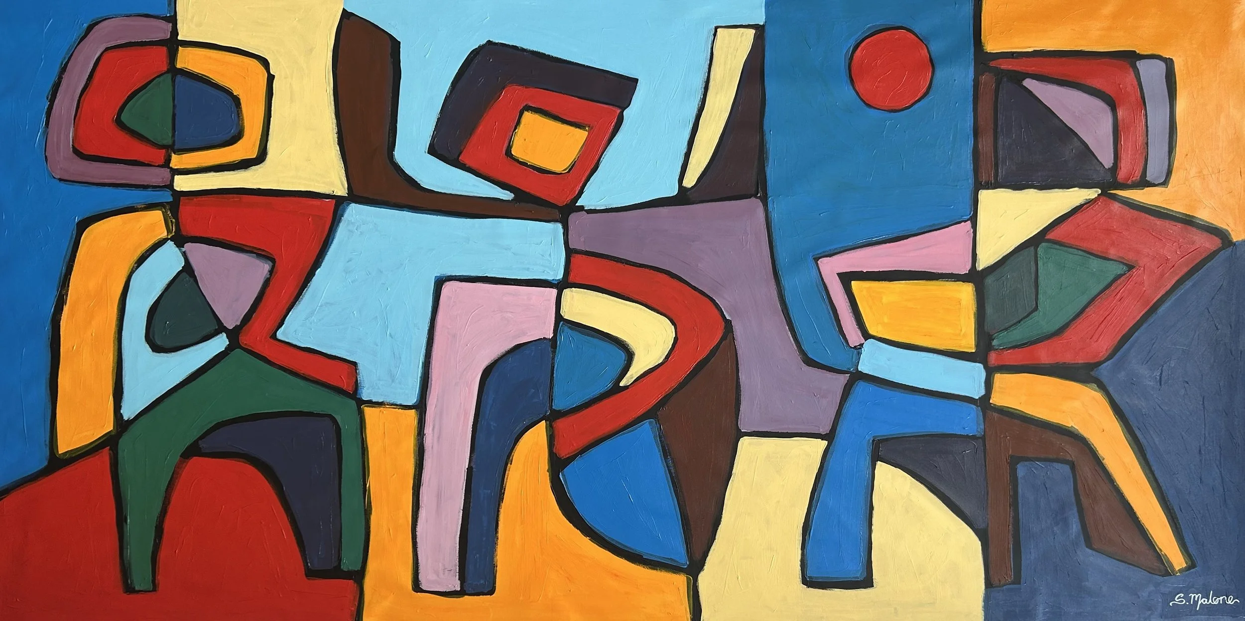 To the Beat of the Drum (200x102cm) Acrylic on canvas