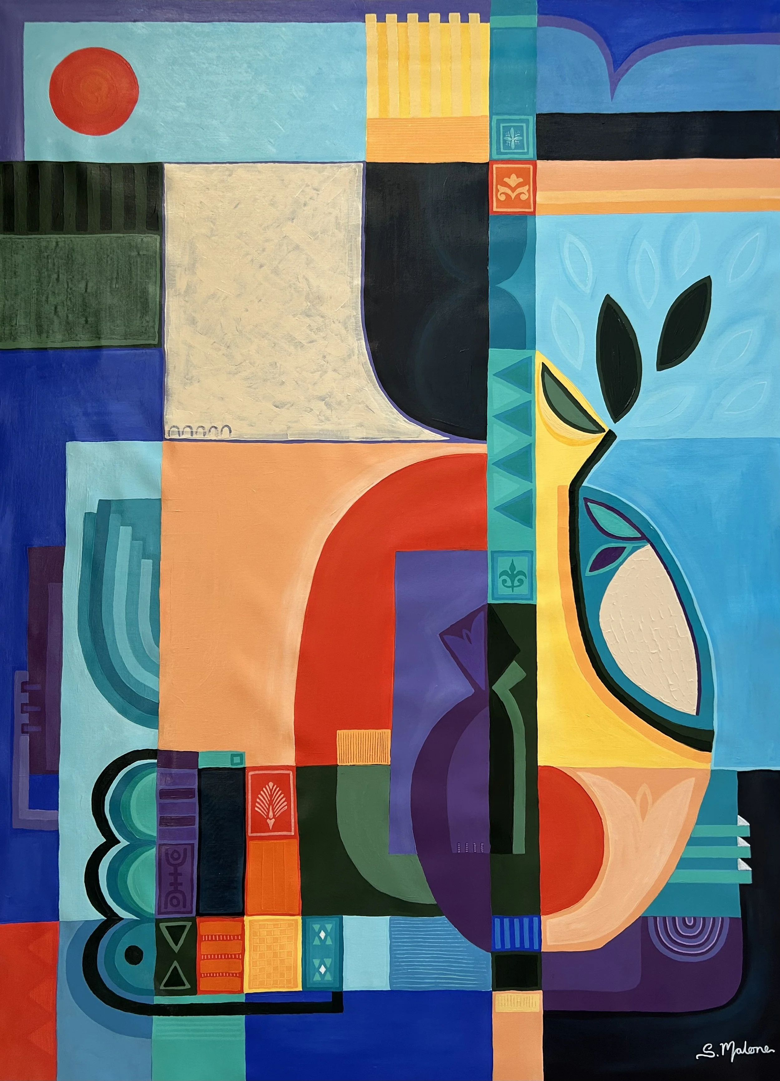 Assembled Under the Sun (130x94cm) Acrylic on canvas