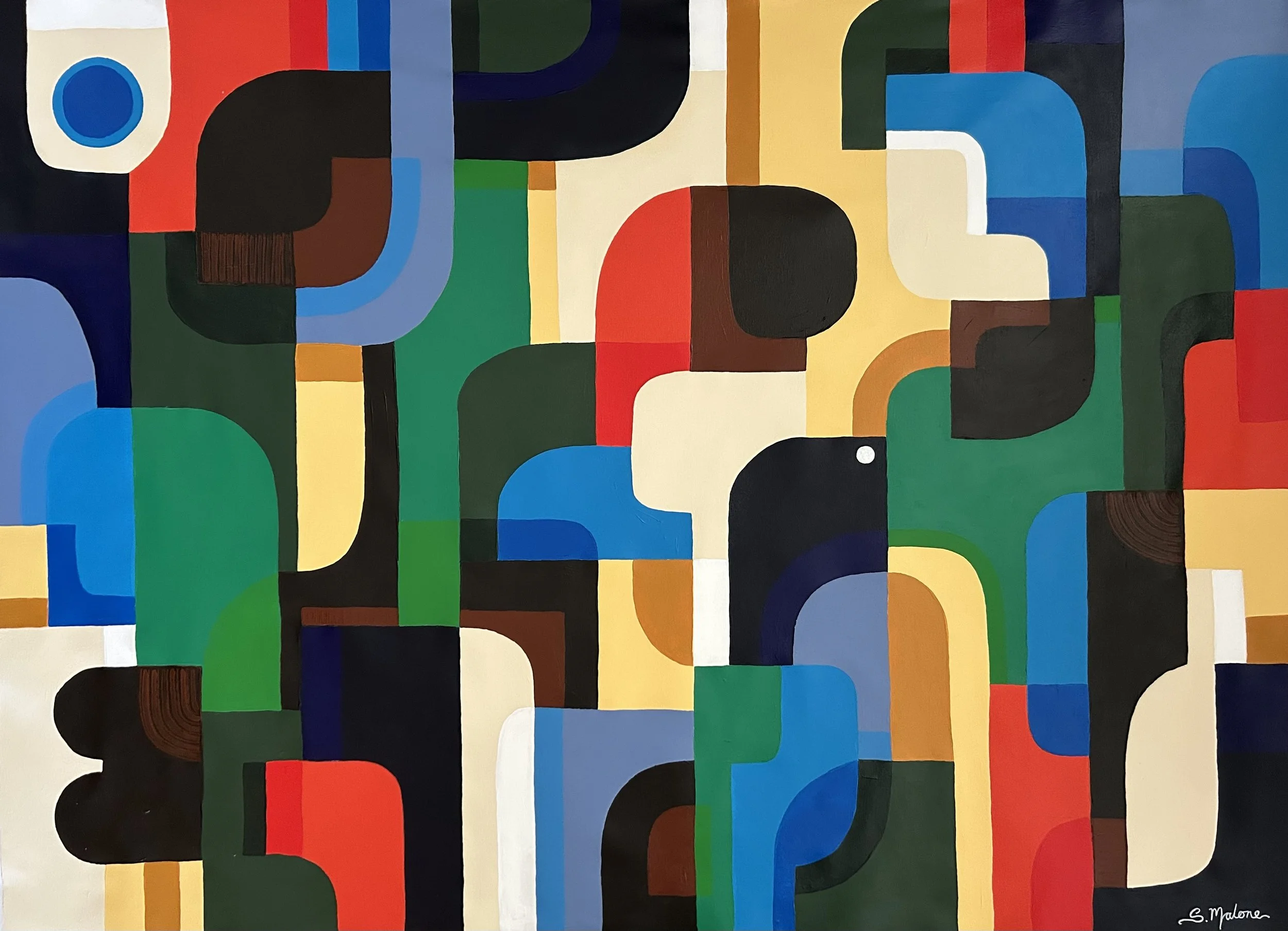 Geometric Fusion (129x94cm) Acrylic on canvas