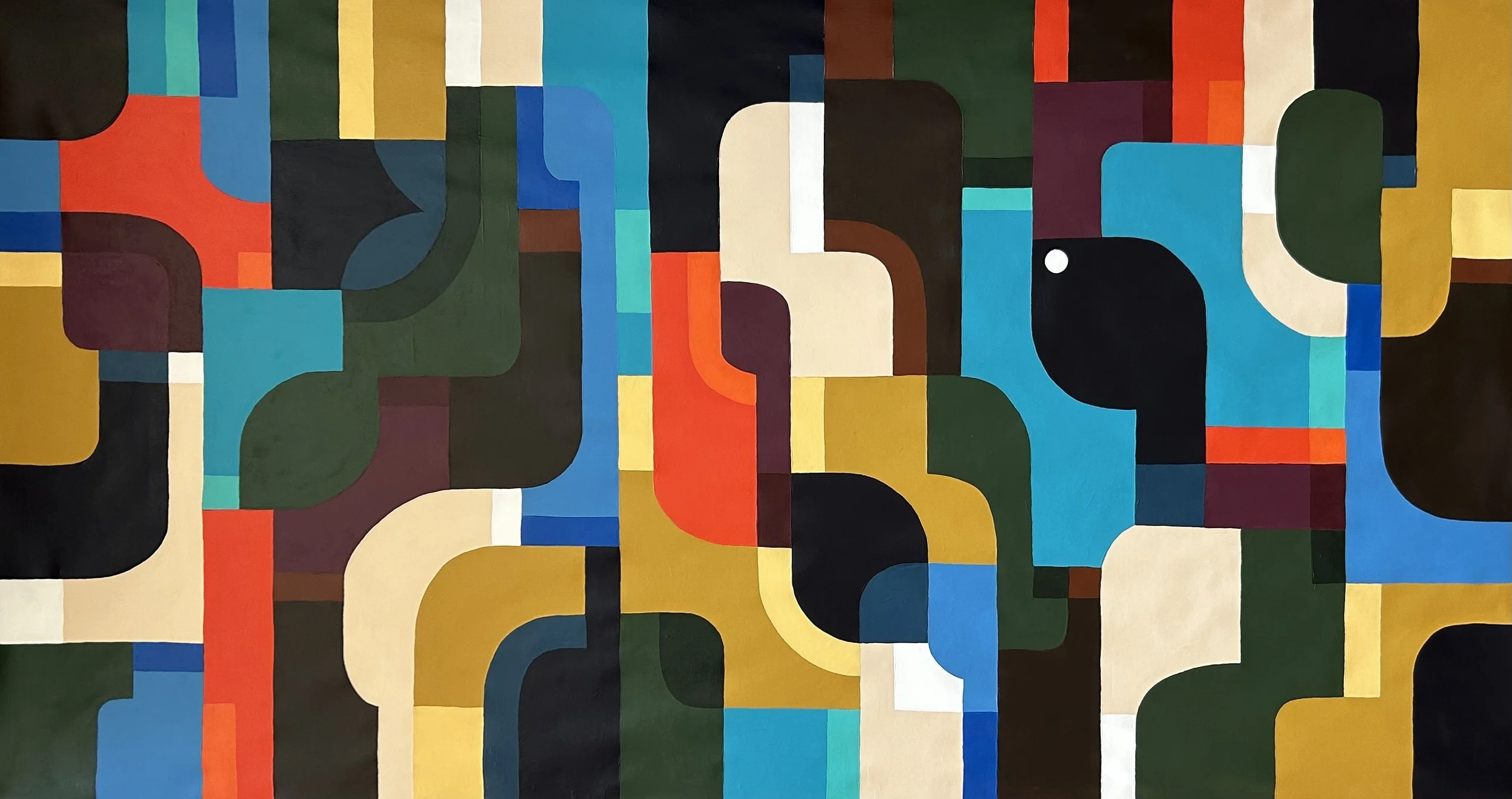 Geometric Connections (159x85cm) Acrylic on canvas