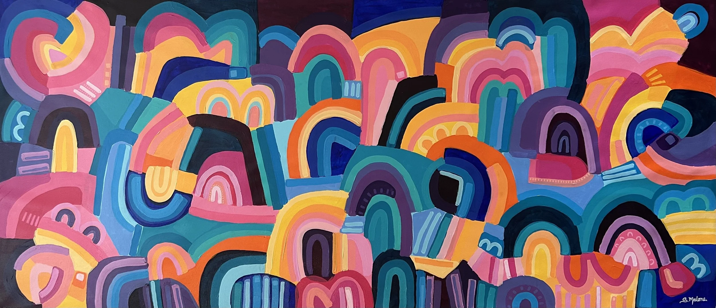 Big Happy Hills (198x87cm) Acrylic on canvas