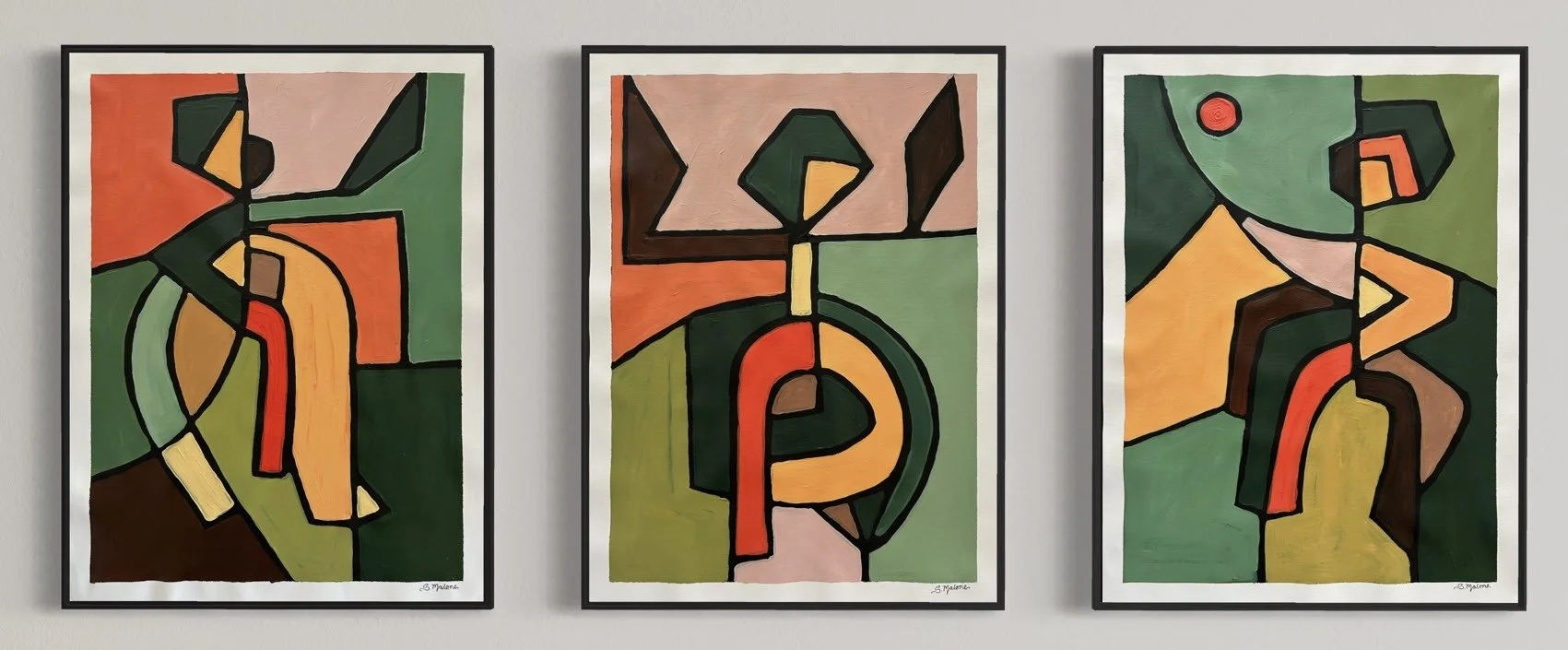 Dancing in the Forest (61x46cm each) Acrylic on canvas