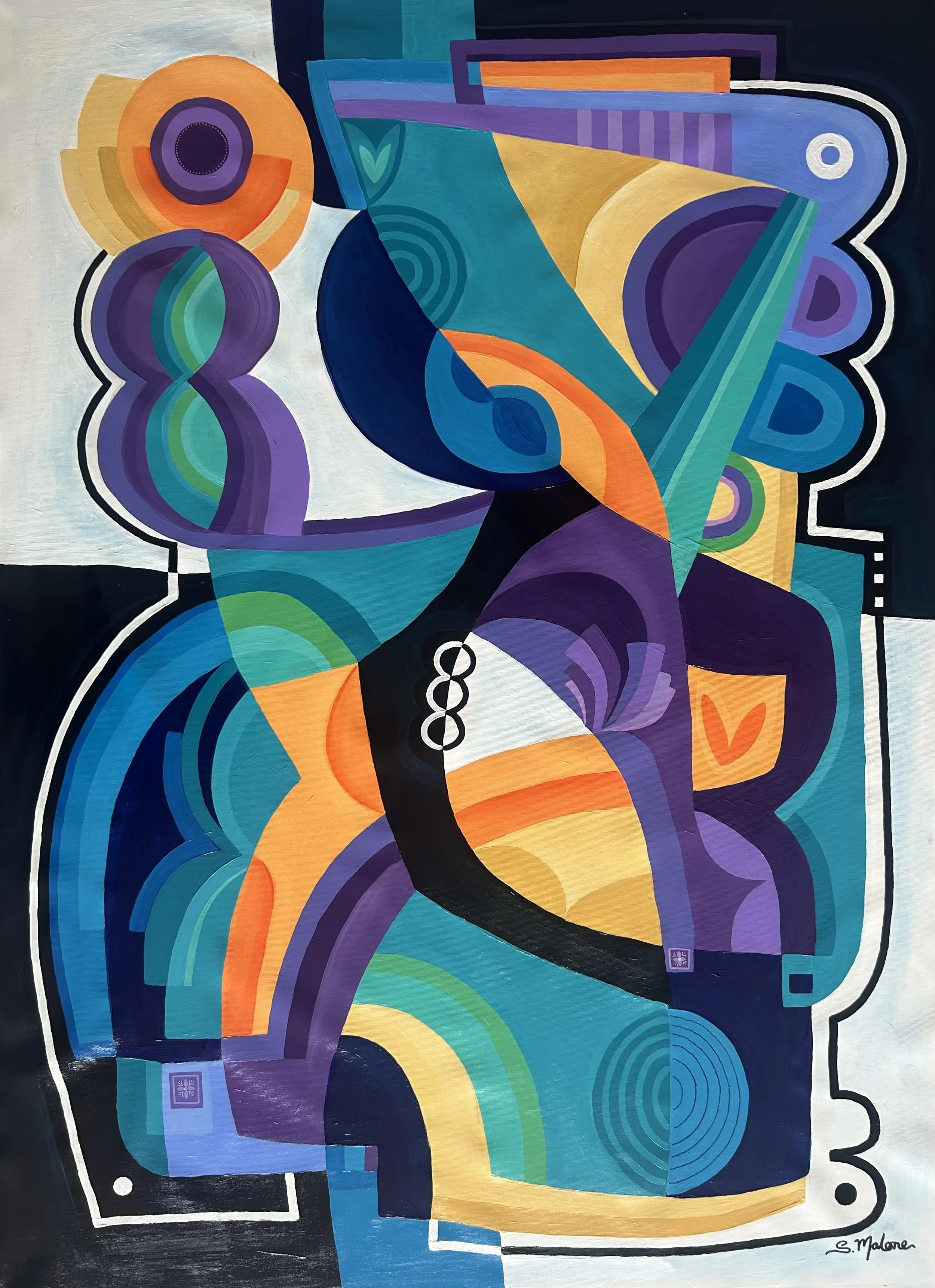 Solving the Puzzle (130x95cm) Mixed media on canvas