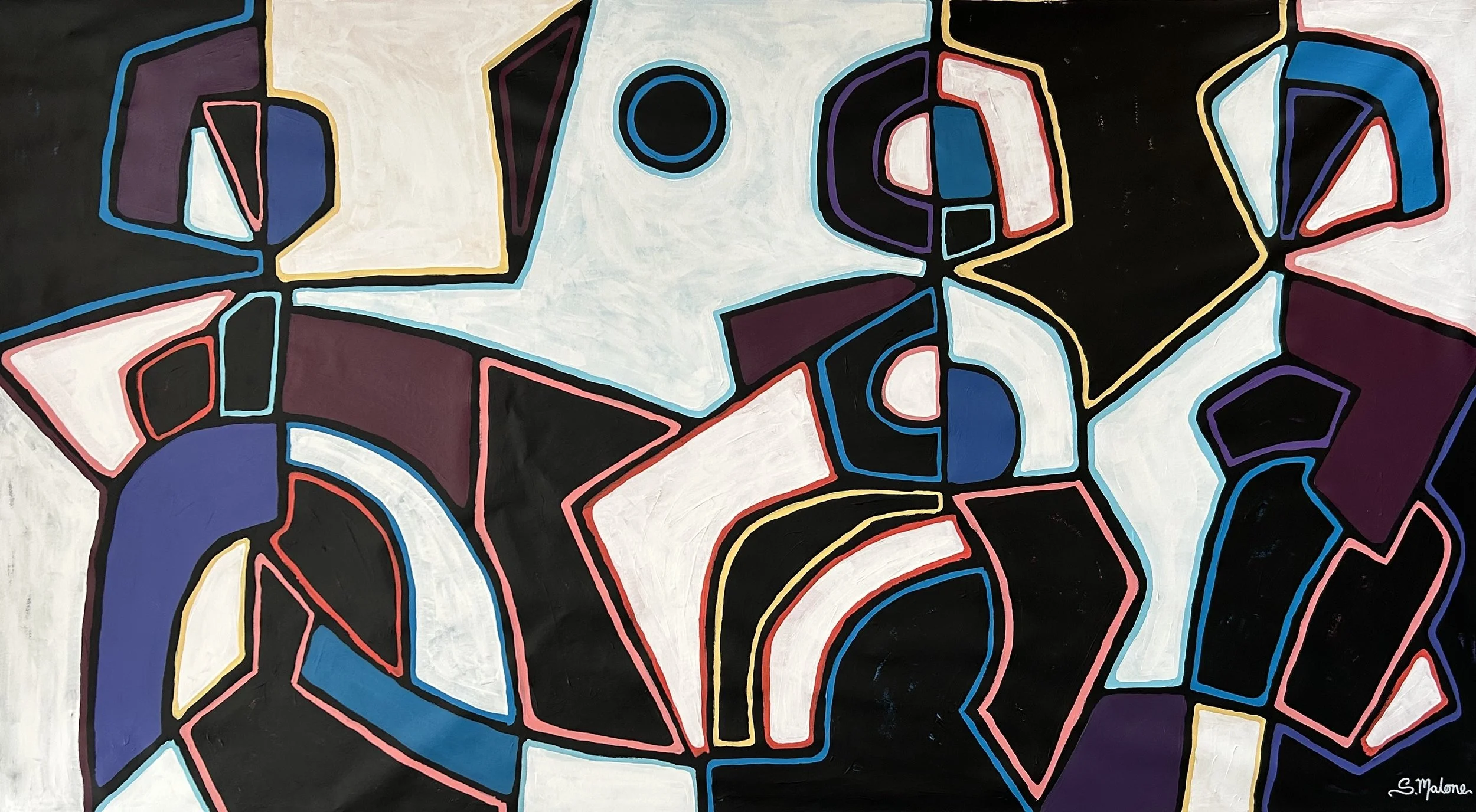 🔴 The Moon Remembers the Dance (180x99cm) Acrylic on canvas