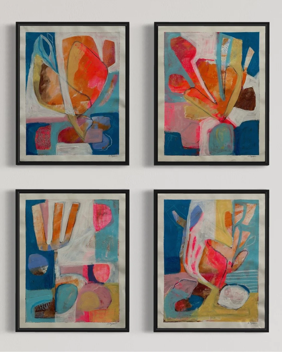 🔴 Soft Breeze (51x41cm each) Mixed media on canvas