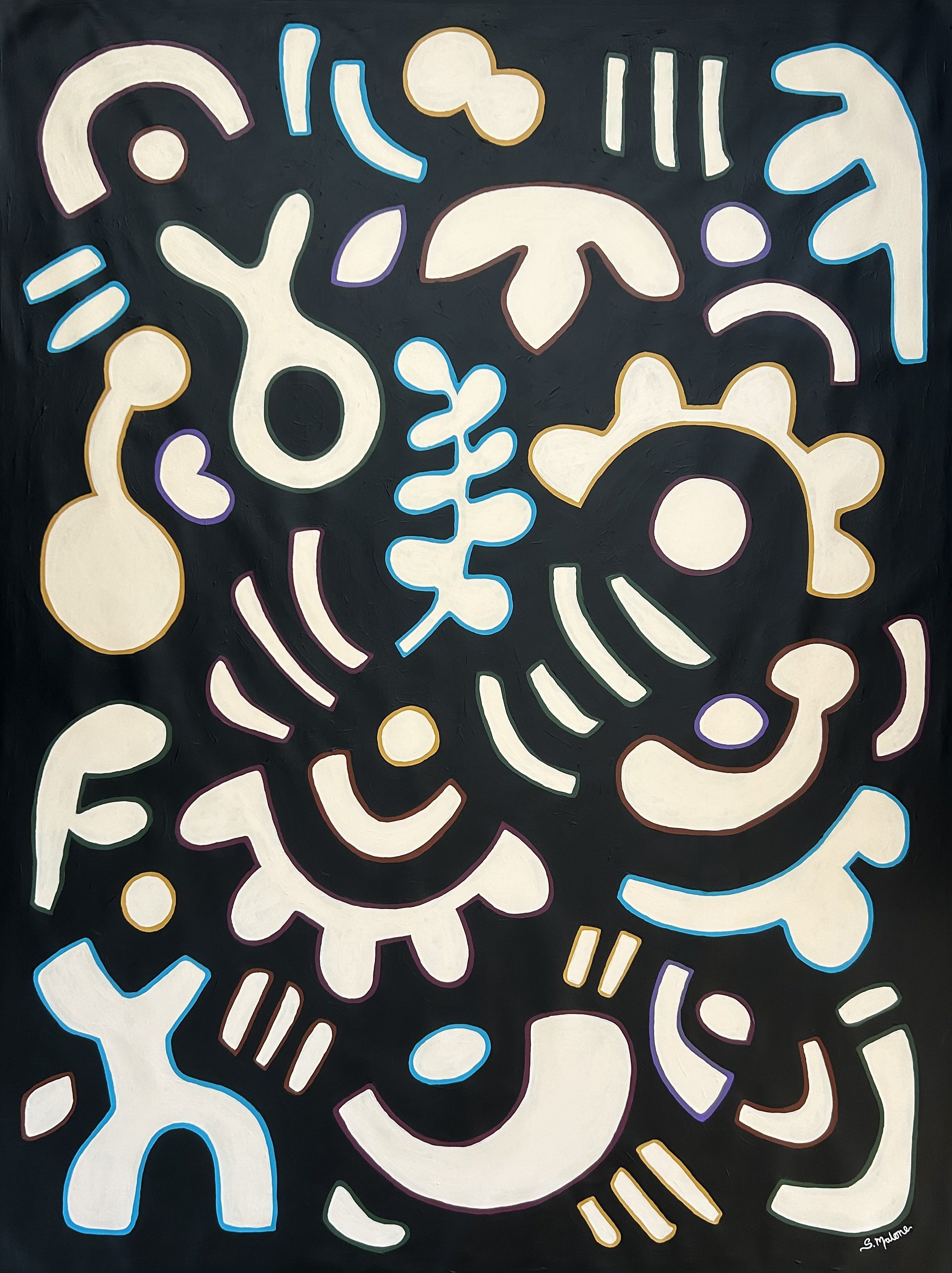 A Dialogue Between Shapes (160x120cm) Acrylic on canvas