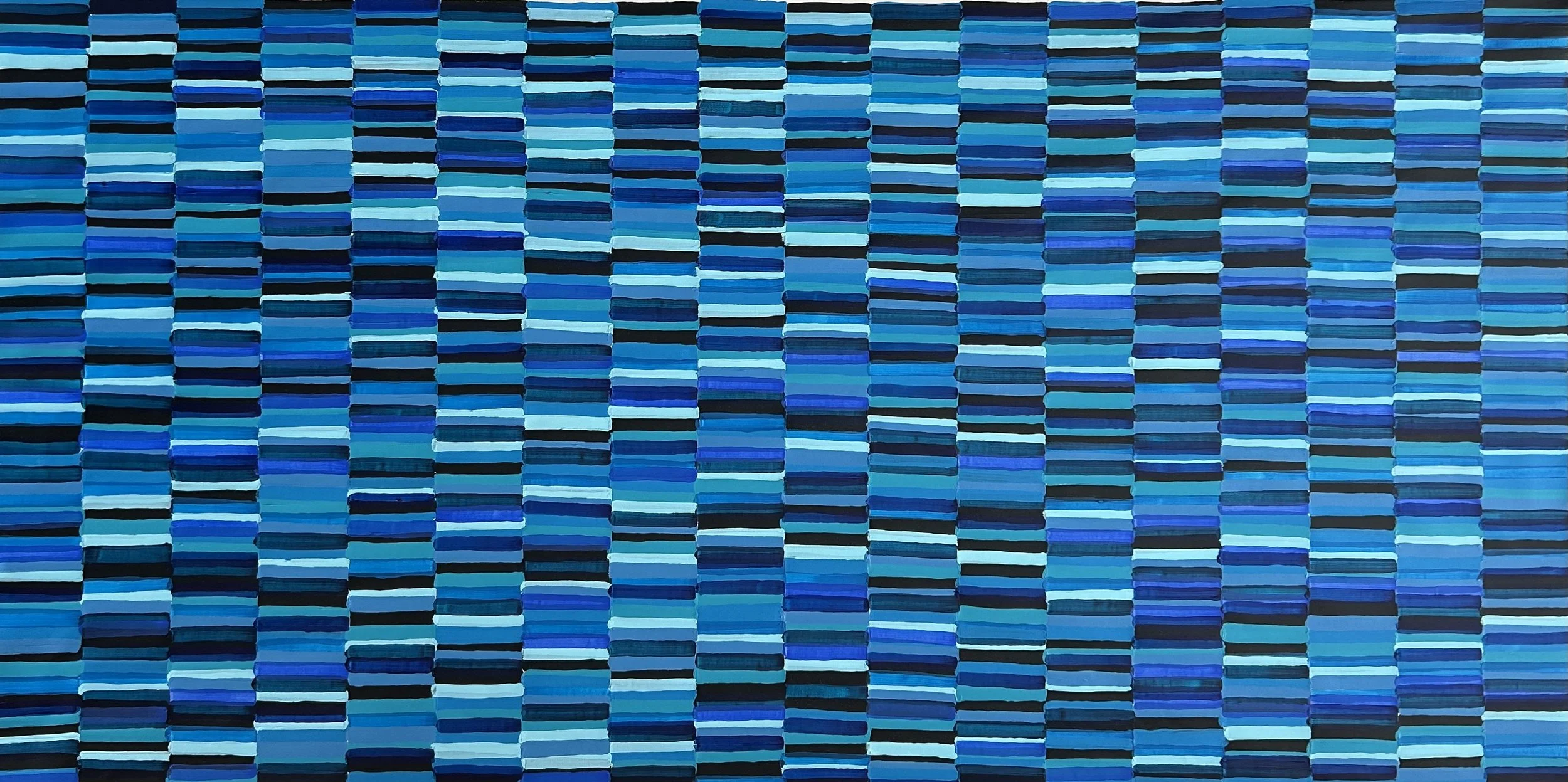 Vibrations in Blue (180x90cm) Acrylic on canvas