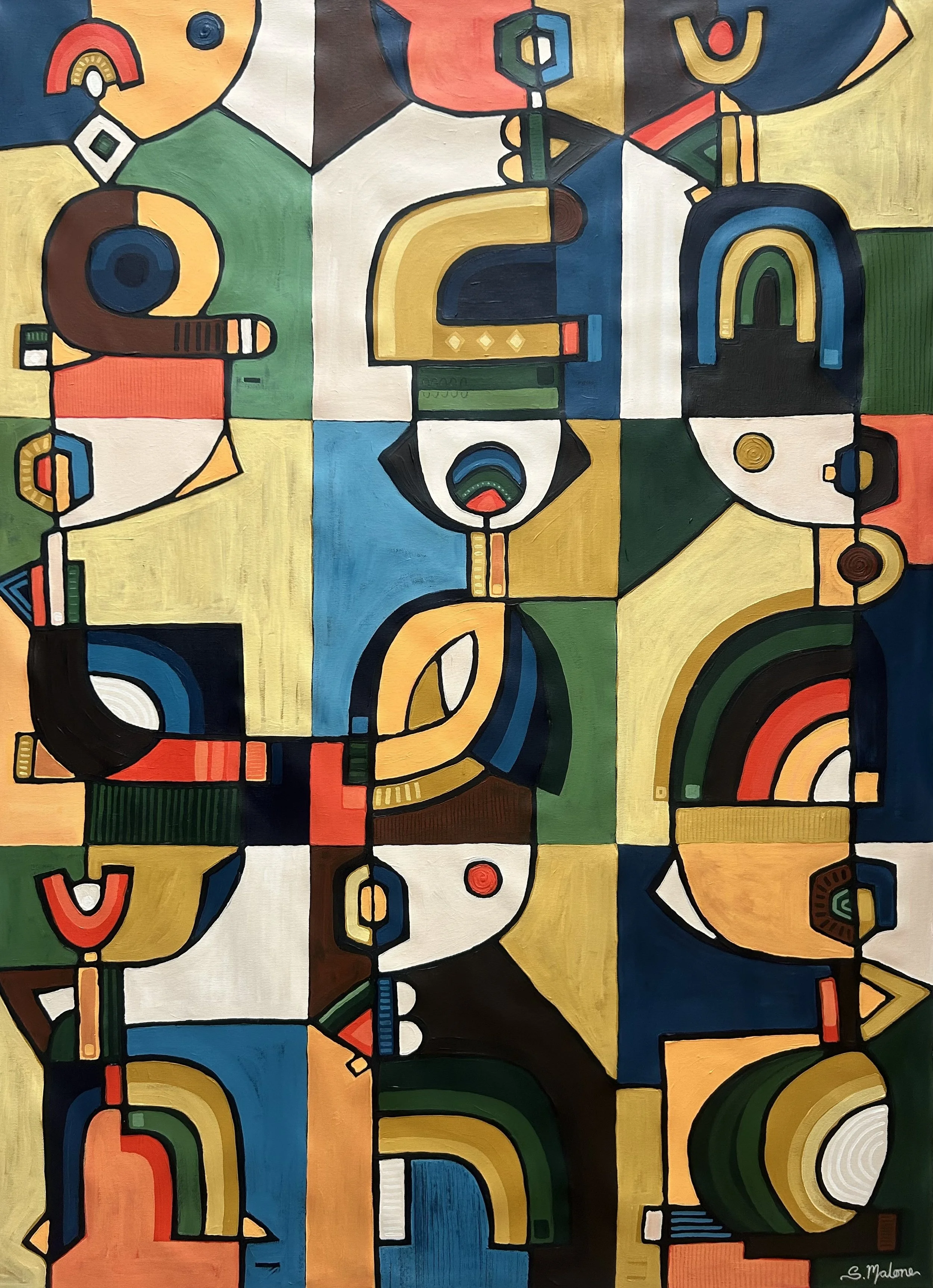 Dancing Between Moons (130x95cm) Acrylic on canvas