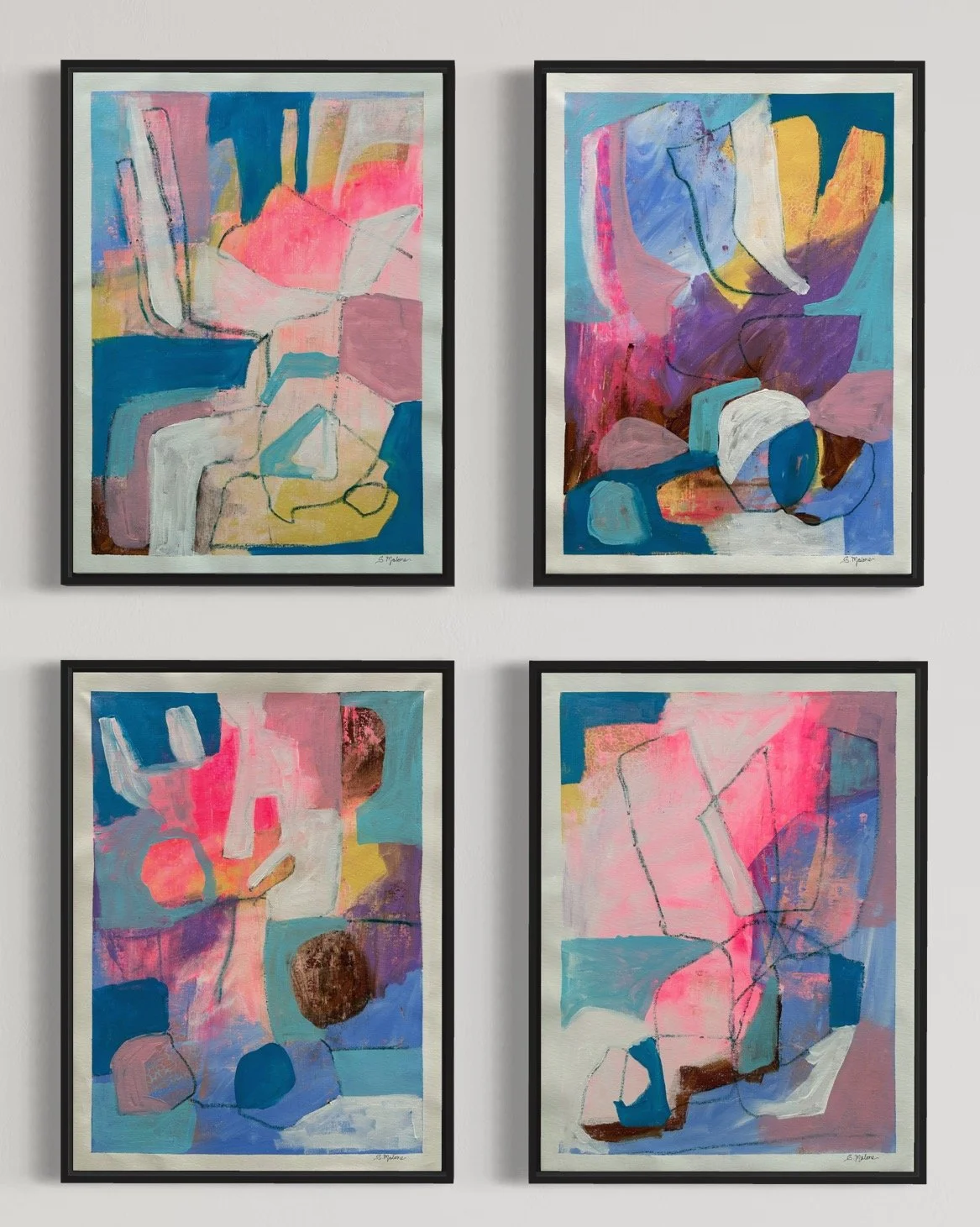 🔴 Breath of Fresh Air (61x46cm each) Mixed media on canvas