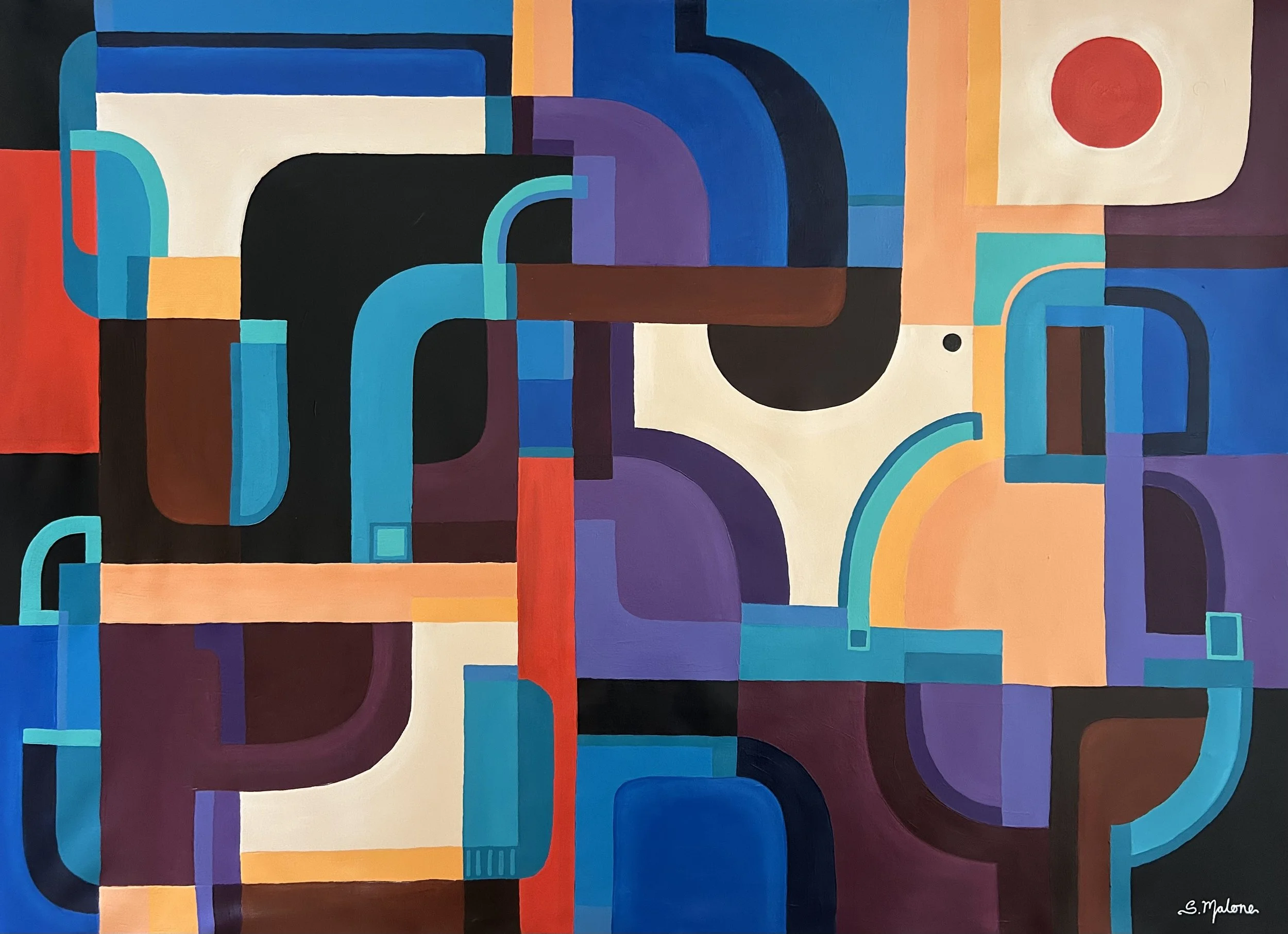 Geometric Day Dream (130x94cm) Acrylic on canvas