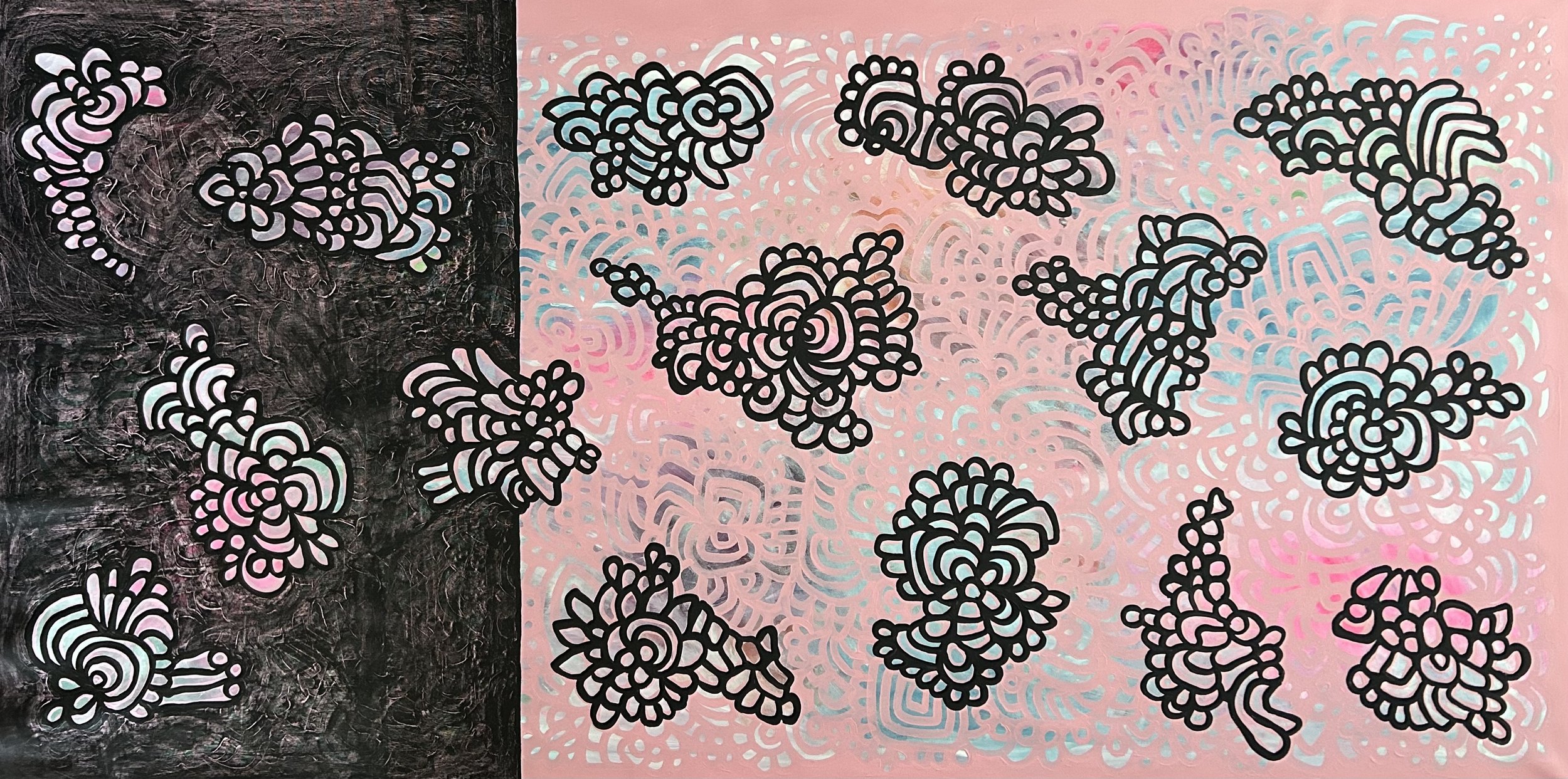 Between Night and Day (200x100cm) Acrylic on canvas