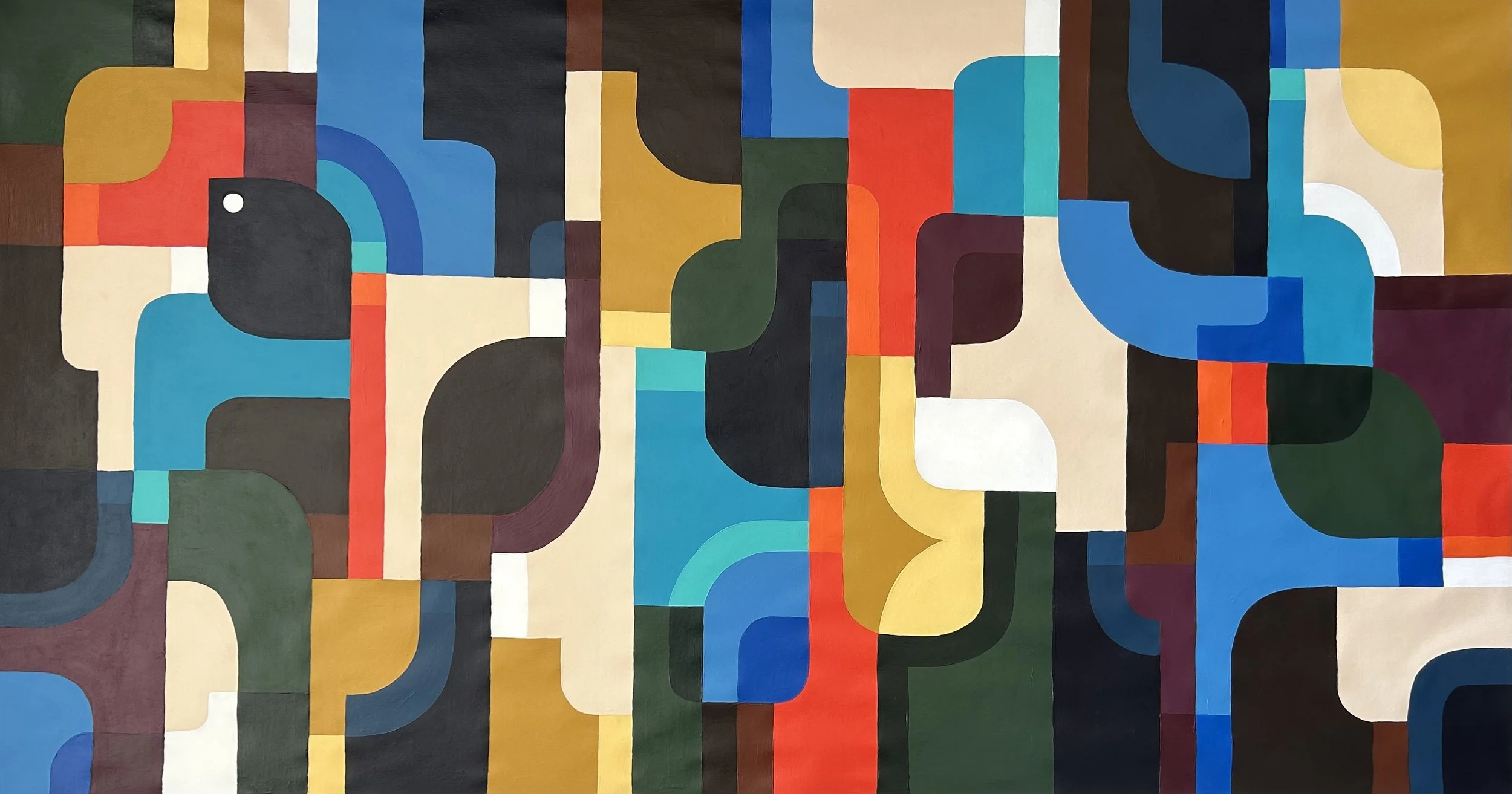 🔴 Geometric Rhapsody (160x85cm) Acrylic on canvas