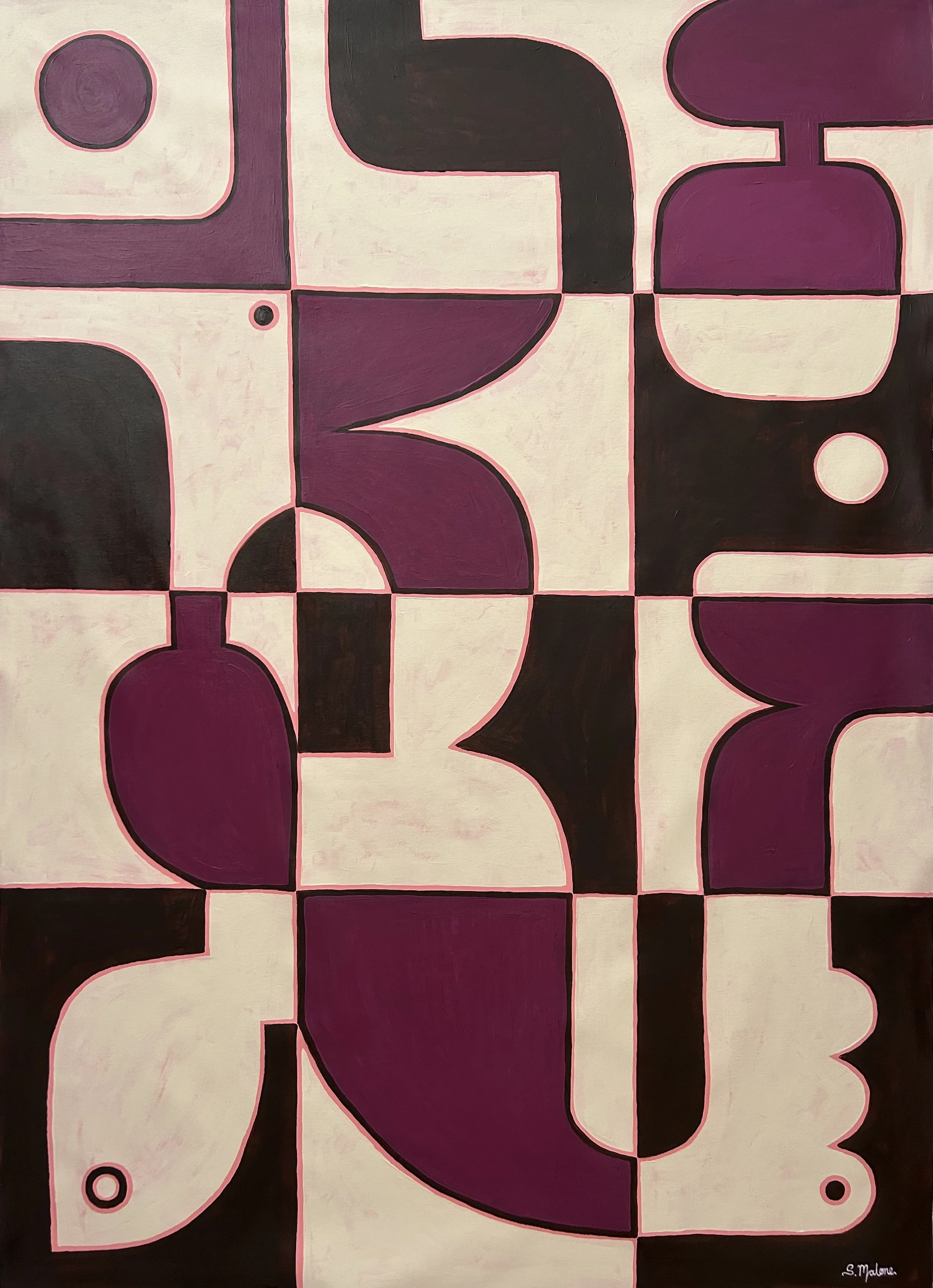 A Night of Merlot and Chocolates (130x94cm) Acrylic on canvas